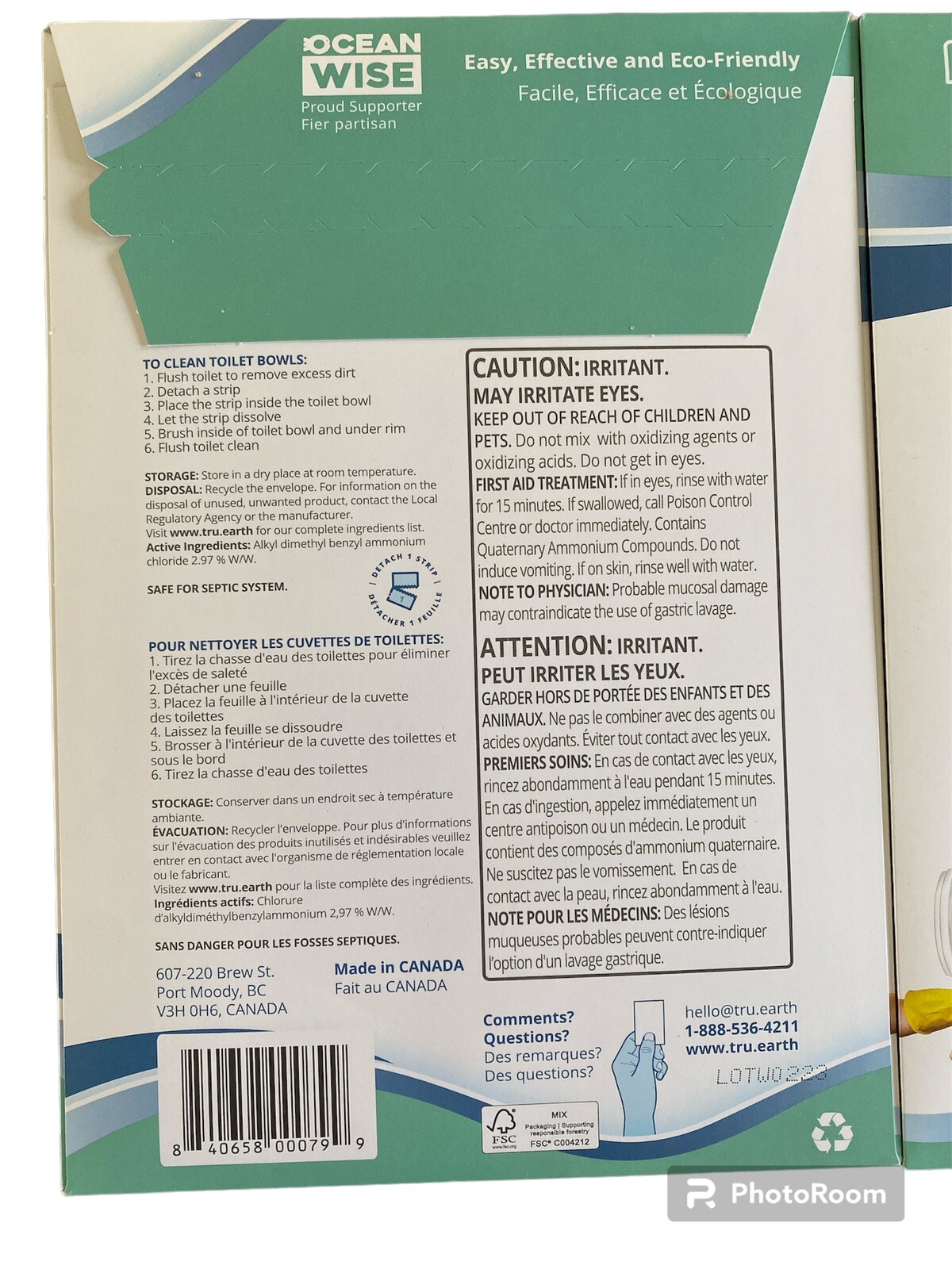 4 Packs TRU EARTH Eco-Strips Toilet Bowl Cleaner 12 Each, 48 Total Strips