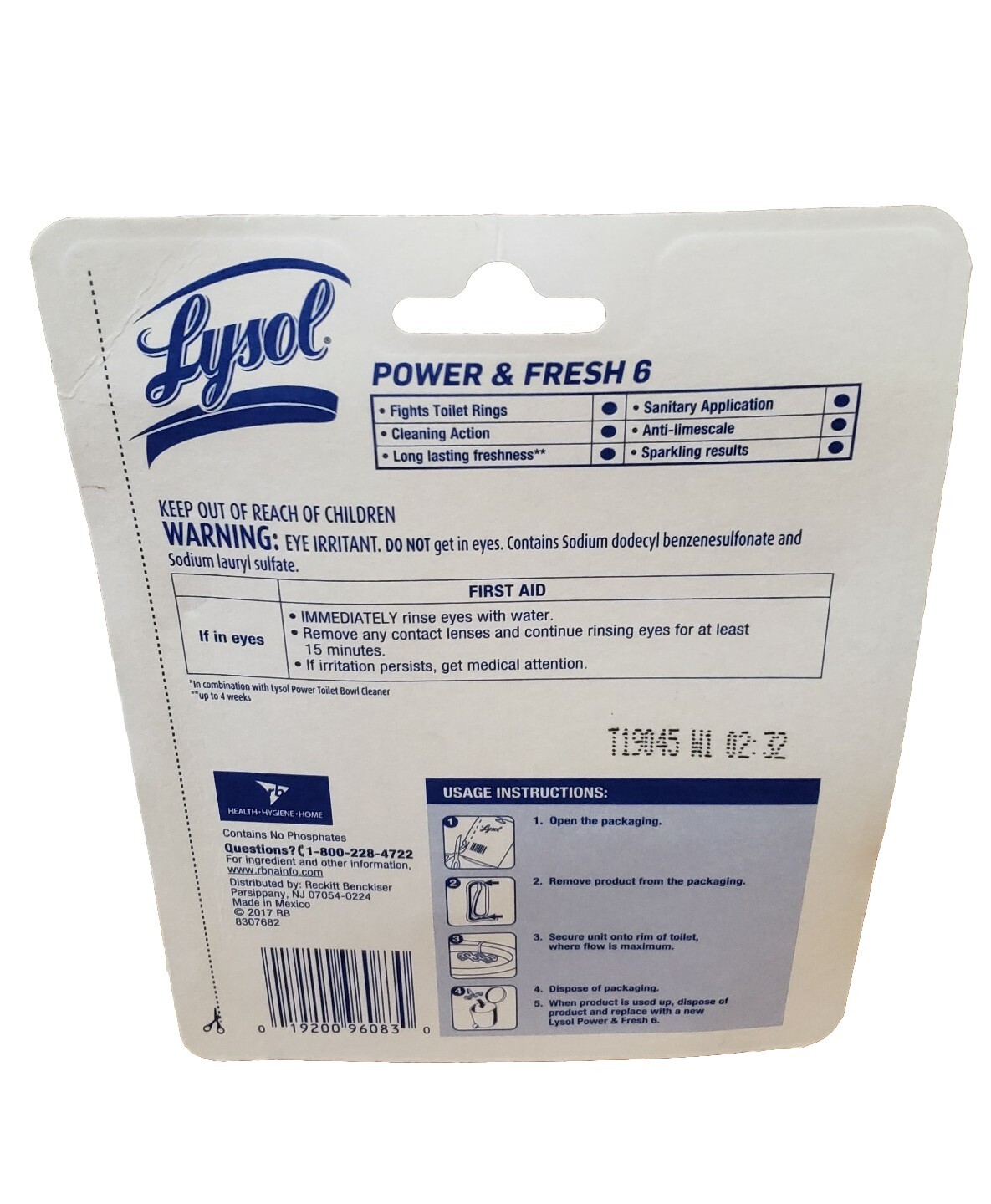 Lysol Power & Fresh 6 Actions Automatic Toilet Cleaner Forest Rain Scent RARE