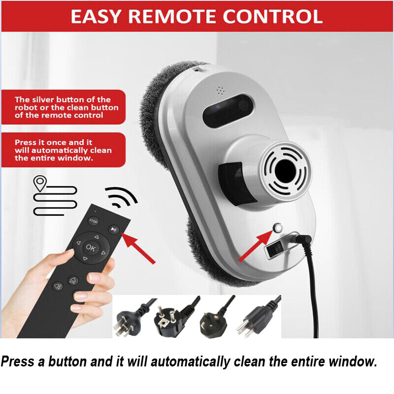 110V/220V Automatic Robot Window Cleaner Home Smart Remote Control Cleaning Tool