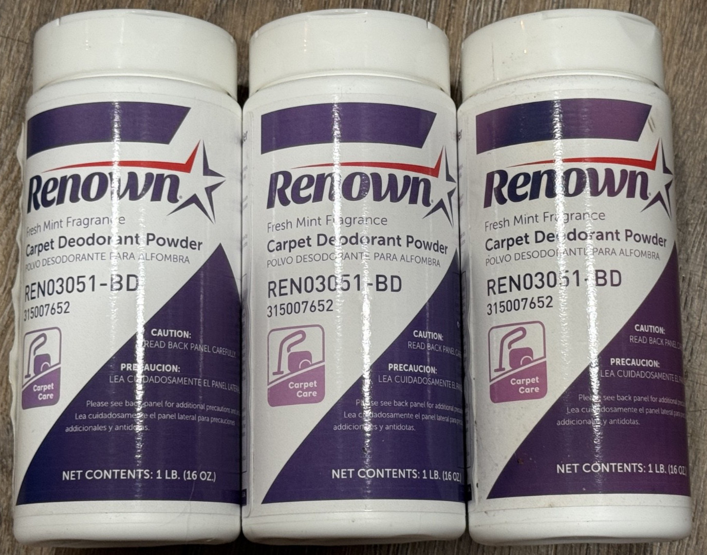 (3 Bottles) Renown 1 lb. Fresh Mint Carpet Deodorant Powder (3 pounds Total)