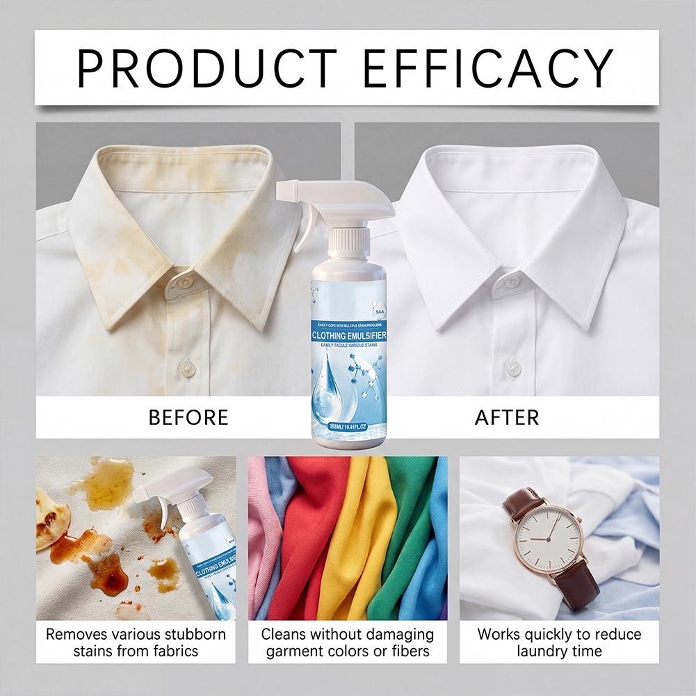 Clothing Emulsifier,Powerful Laundry Stain Remover Spray