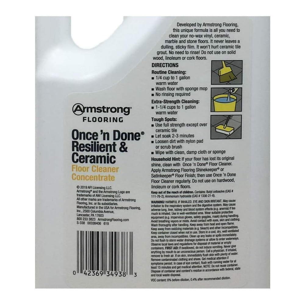 Armstrong Once’N Done Citrus Scent Floor Cleaner 64 oz. 64 Fl Oz (Pack of 1)