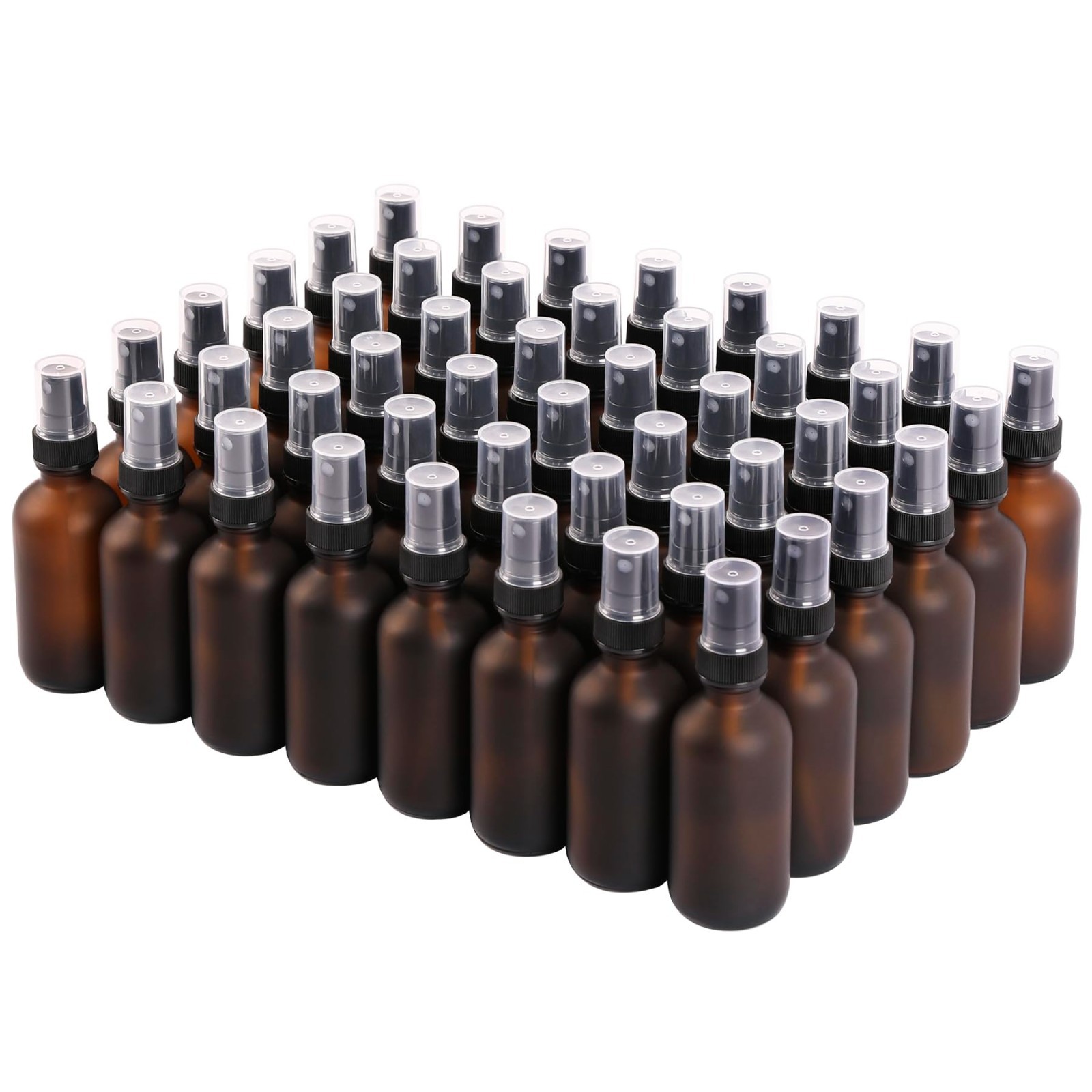 48 Pack Green Glass Mini Spray Bottles 2 oz – Fine Mist Refillable Containers fo