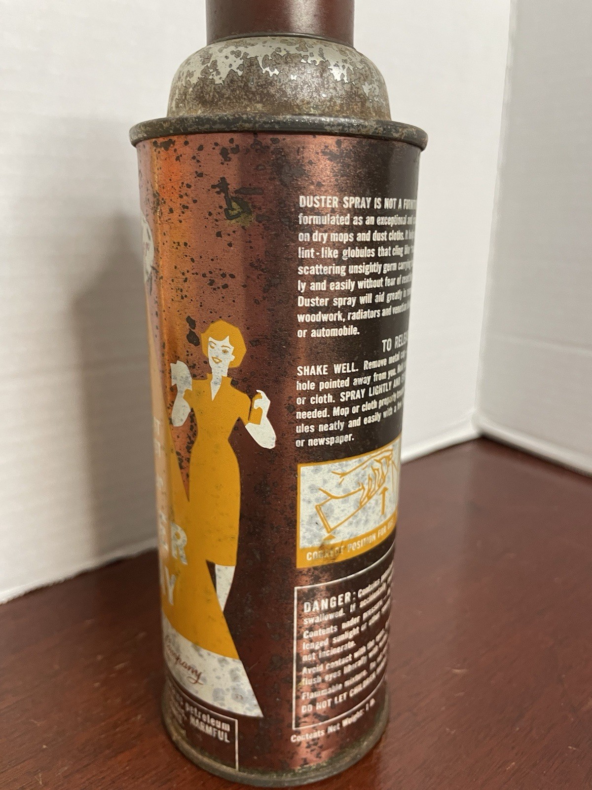 Vintage Fuller Brush Duster Spray Can Made In USA Container & Dust Cloths
