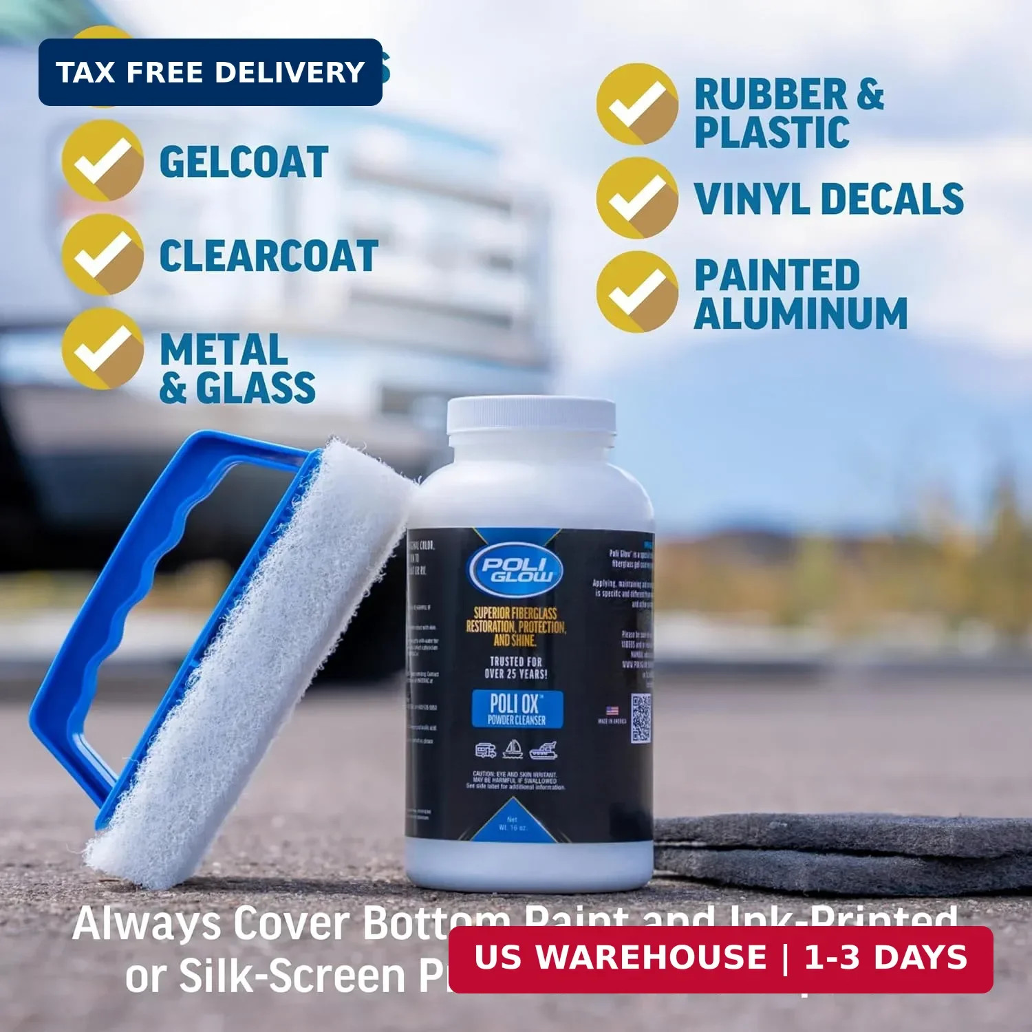 Poli Ox® Oxidation Removal Kit for Boats, RVs, or Fiberglass Surfaces-Removes He