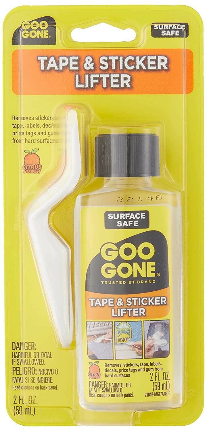 Goo Gone Adhesive Remover – 2oz + Goo Gone Tape Remover 2 oz  + Sticker Lifter