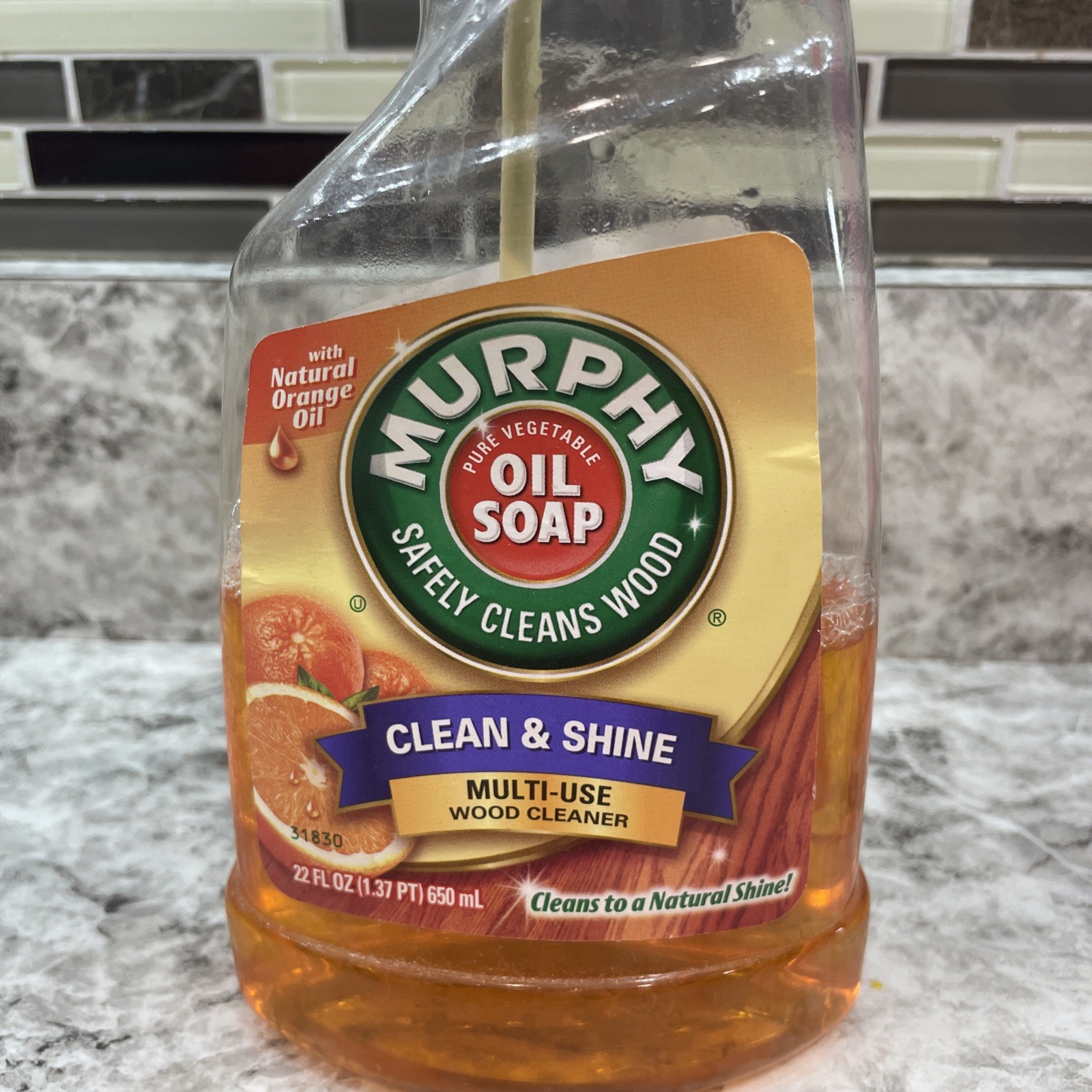 50% Full Murphy’s Oil Soap Clean & Shine Multi-Use Orange Wood Cleaner 22 oz Old