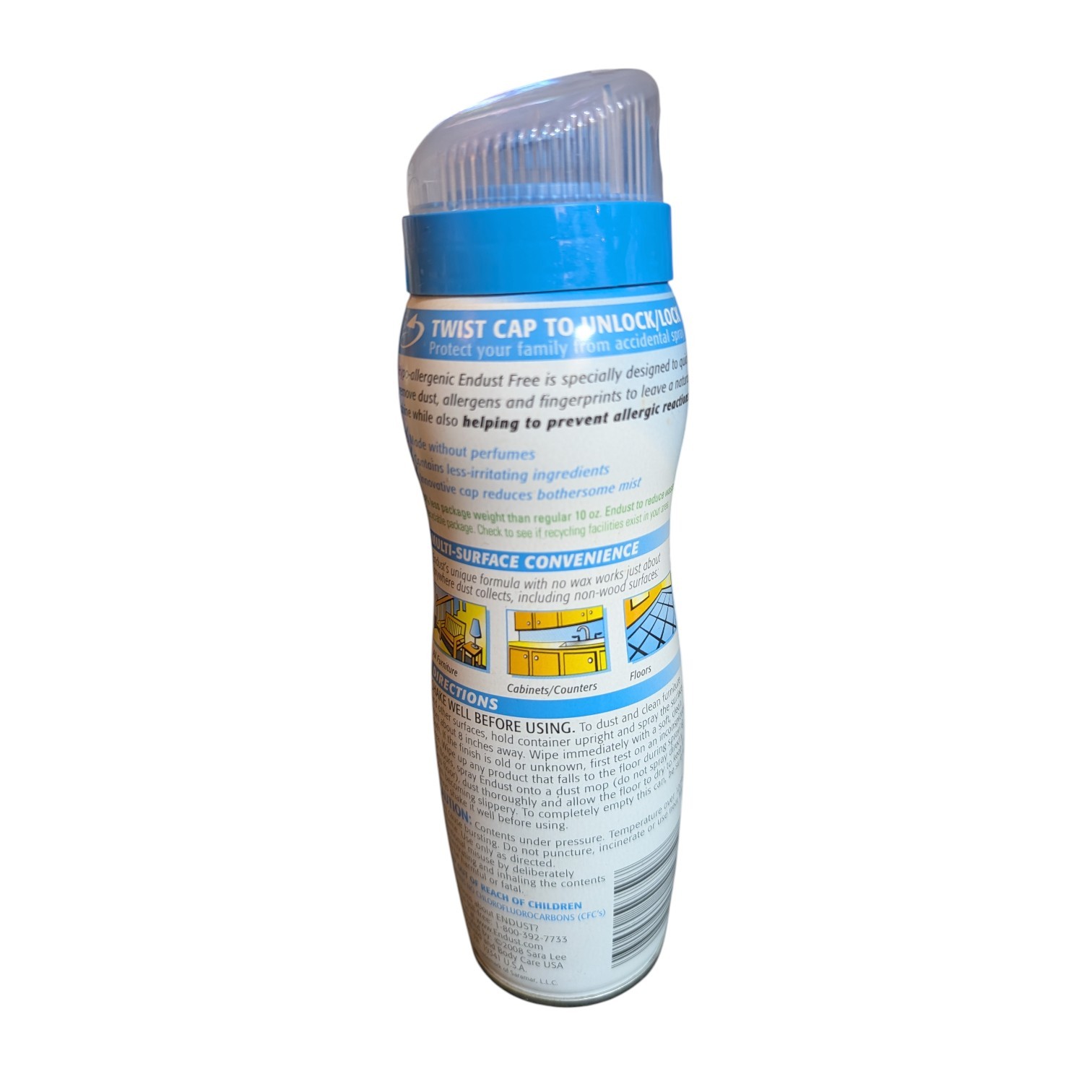 Endust Hypo-Allergenic Fragrance-Free Cleaning Spray 10 Fl Oz