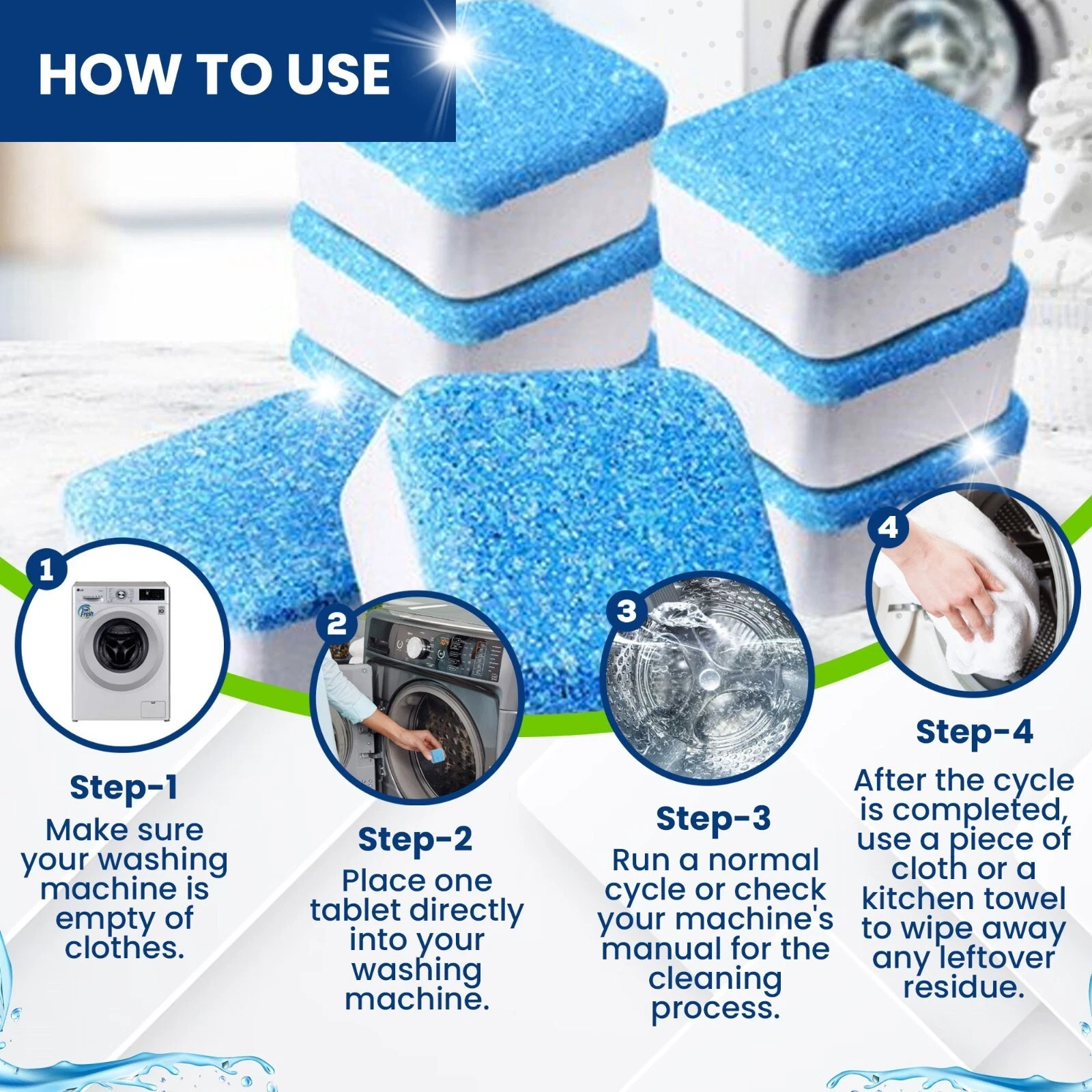 True Fresh Washing Machine Cleaning Tablets 25 Pack – Washer Cleaner Tablets