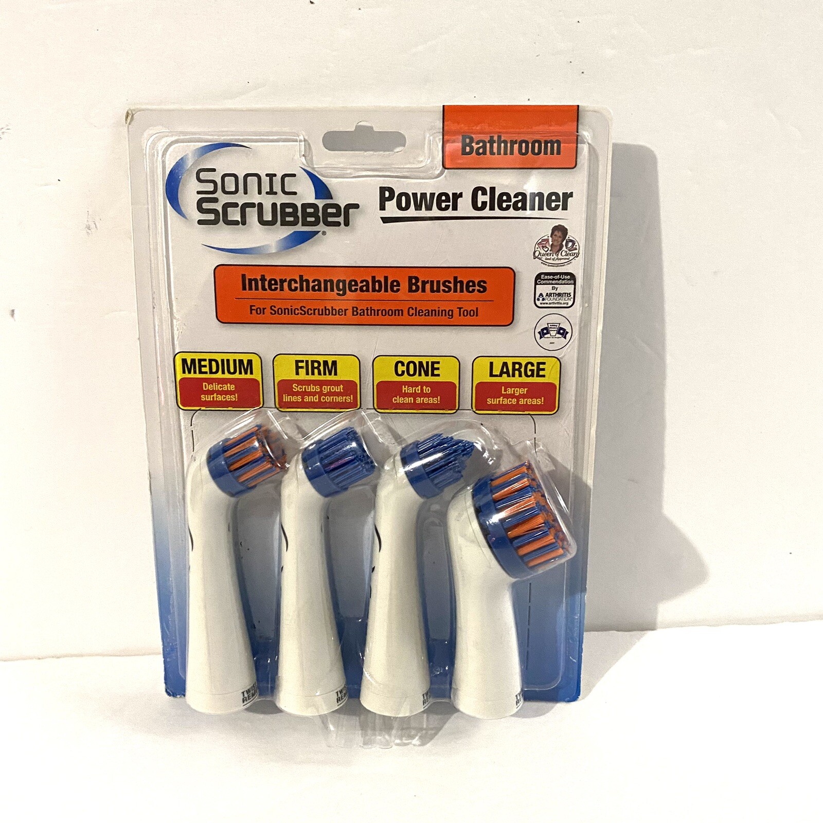 Sonic Scrubber Bathroom Interchangeable Brush Heads Set of 4 NEW