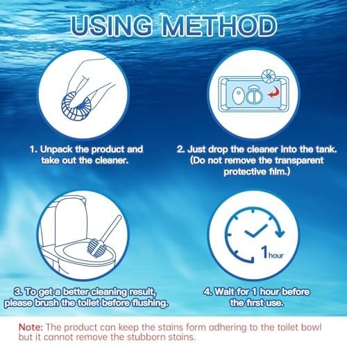 Automatic Toilet Bowl Cleaner Tablets, Bathroom Toilet Tank Cleaner (12 PACK), V