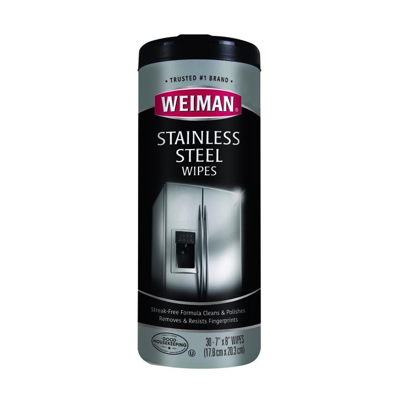 Weiman 92 Stainless Steel Heavy Duty Fresh Clean Scent Wipes 8 L x 7 W in.