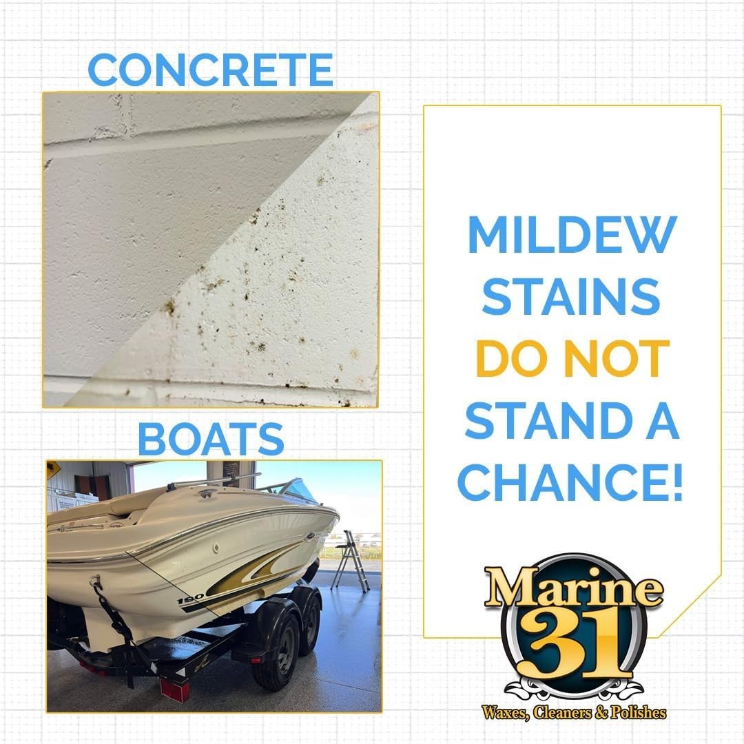 Mildew Stain Remover & Cleaner | Effective for Boats, Home, Patio, & Bathroom…