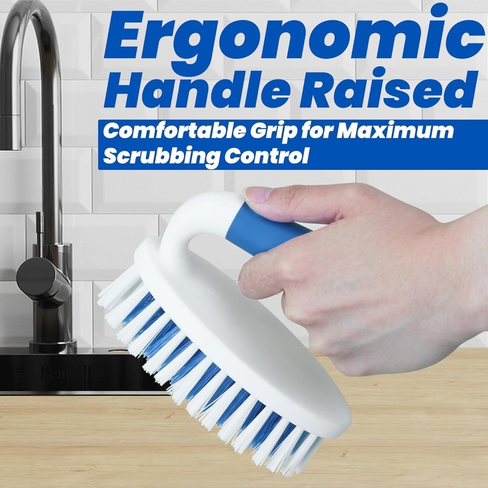 Stiff Bristle Cleaning Scrub Brush 2 Pack Multipurpose Household Scrubber for