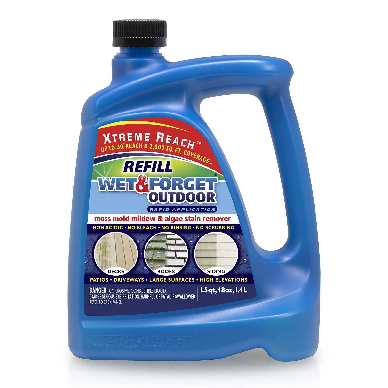 Outdoor Moss, Mold & Mildew Remover – Multi-Surface Cleaner, 48 oz Hose End Refi