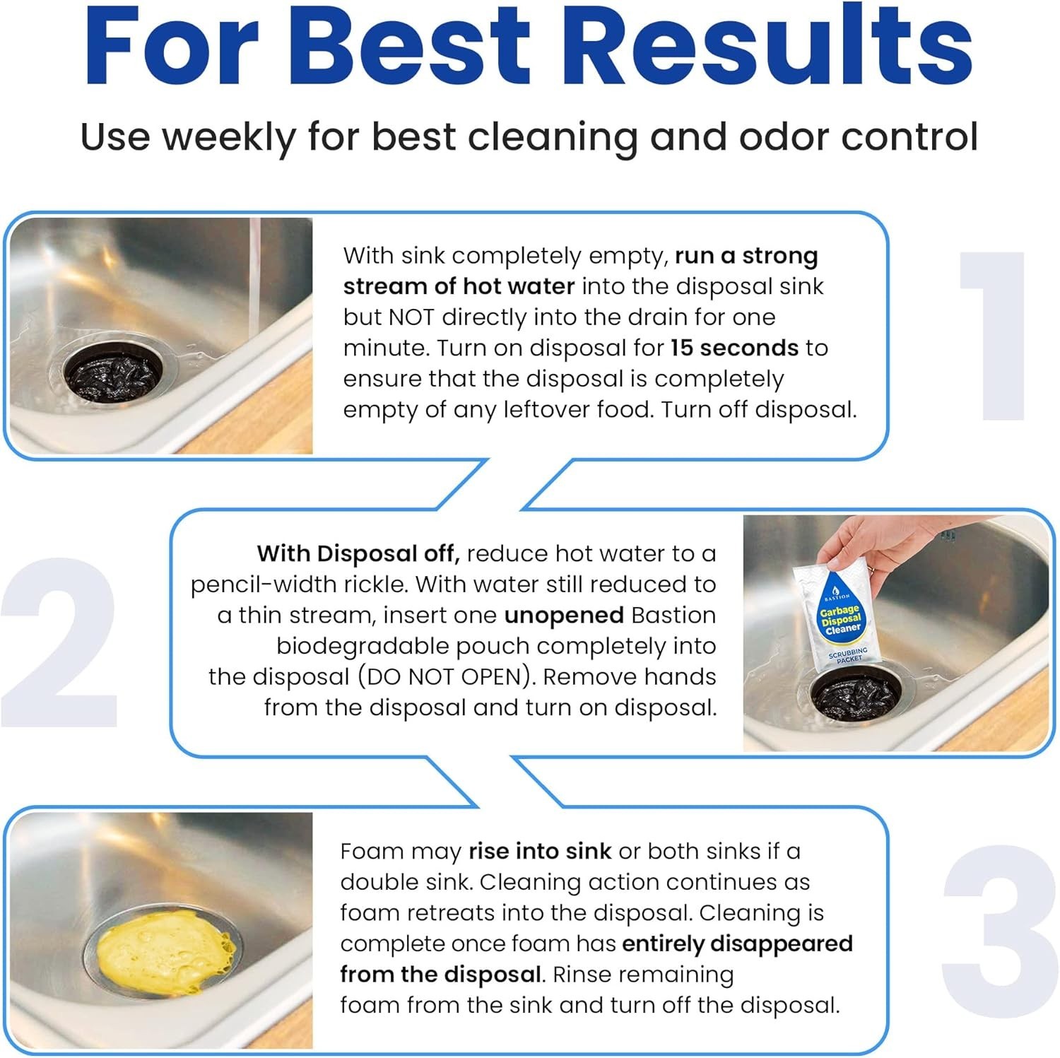 Enzyme-Activated Garbage Disposal Cleaner – 24 Easy-To-Use Pods for Odor Control