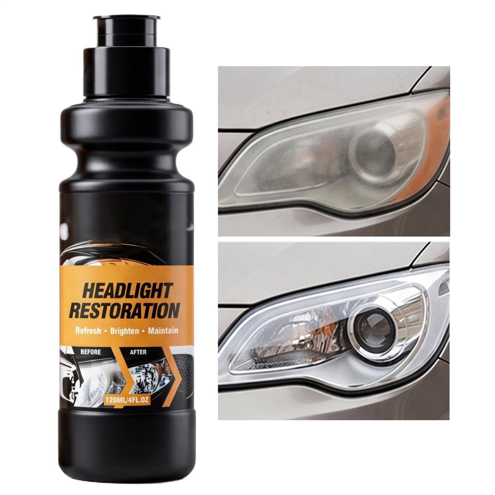 Car Headlight Restoration Agent 120ml Polishing Fast Acting Shine