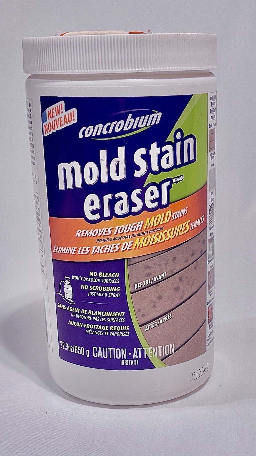 Concrobium Mold Stain Eraser 22.9 oz Eliminates Stains Powder DISCONTINUED