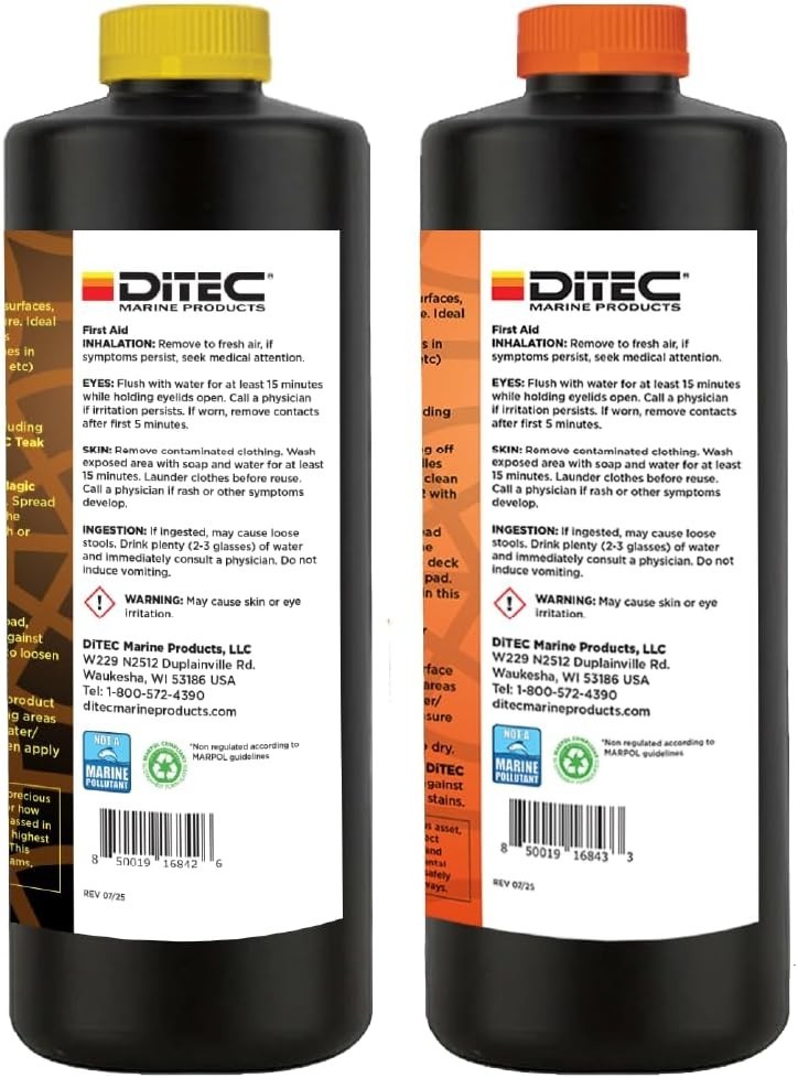 DITEC Teak Magic, Two-Step Gel Teak Cleaner and Brightener, Restores Wood
