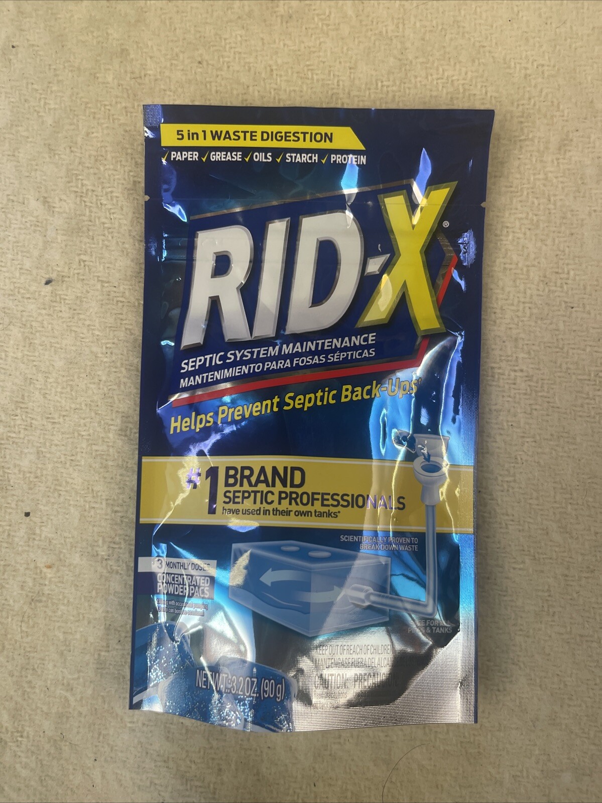 RID-X Septic Treatment pacs, 3 Month Supply , 3.2 oz