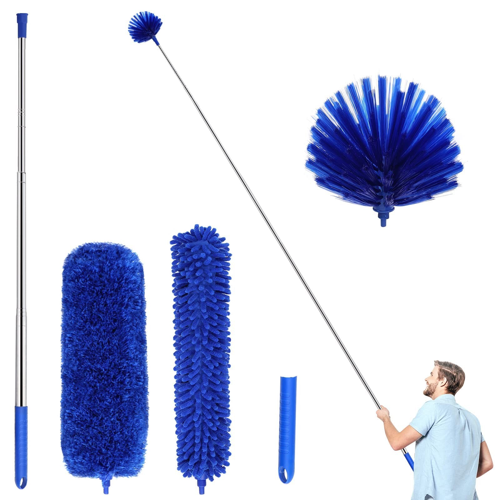 Duster Microfiber Dusters with 2 Handle Sets Durable 15-98.1 Inches Long