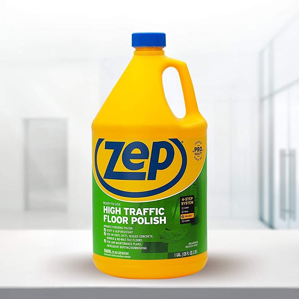 Zep Commercial High-Traffic Floor Polish, 4-1 Gallon Bottles, Professional Gr…