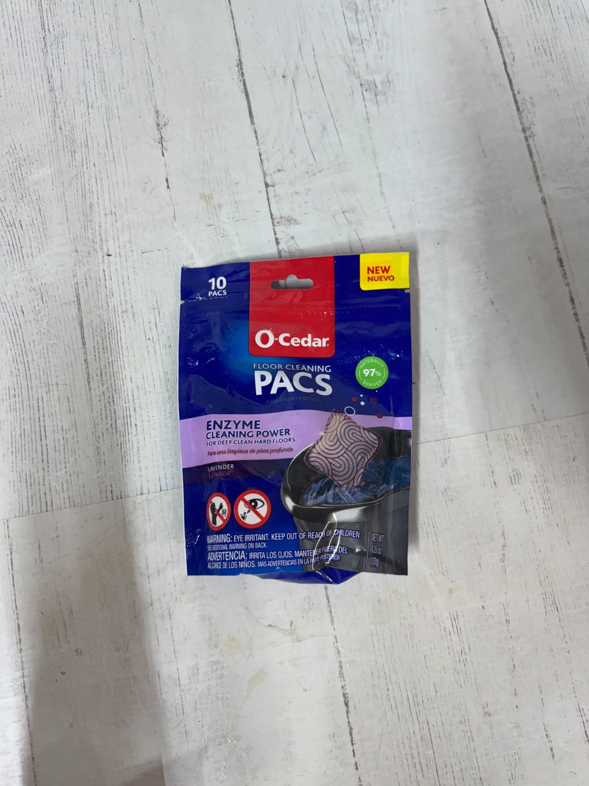 O Cedar PACS Hard Floor Cleaner, Lavender Scent (10 PACS Per Bag)