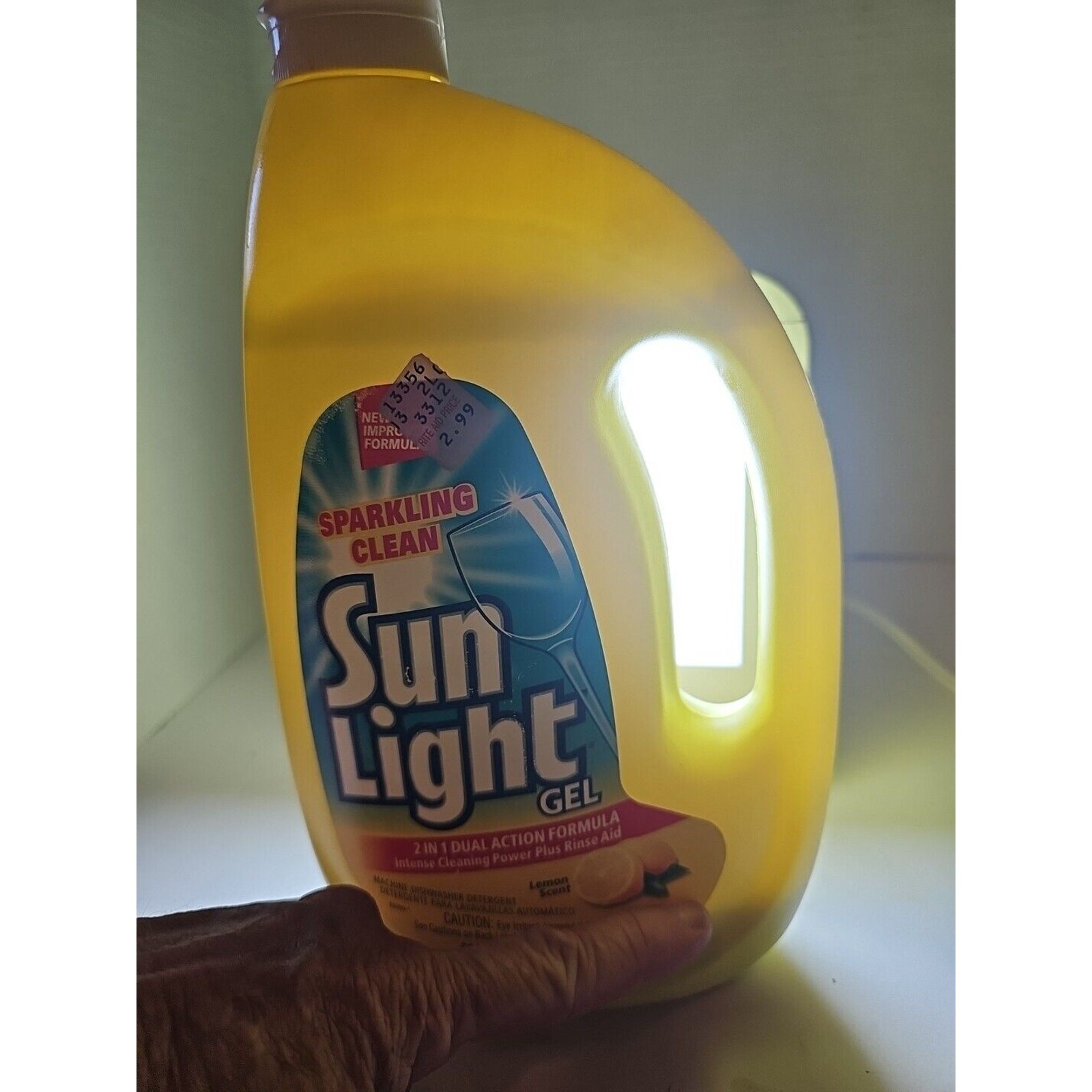 Sun Light Gel Lemon Machine Dishwasher Detergent 2 In 1 Vintage 90s PROP Full !!