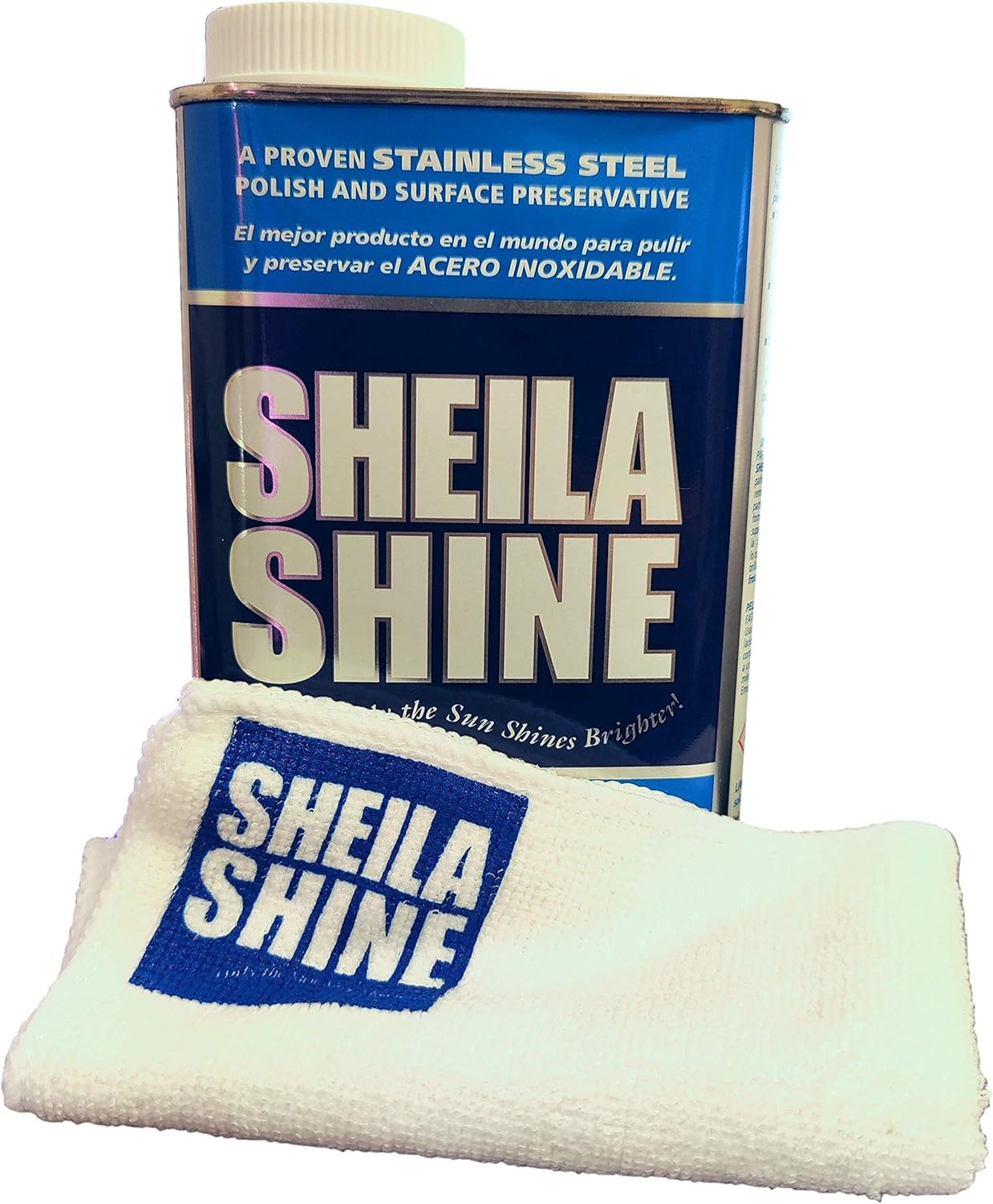 Sheila Shine 1 Quart Stainless Steel Cleaner and Polish W/Microfiber Cloth – Cle