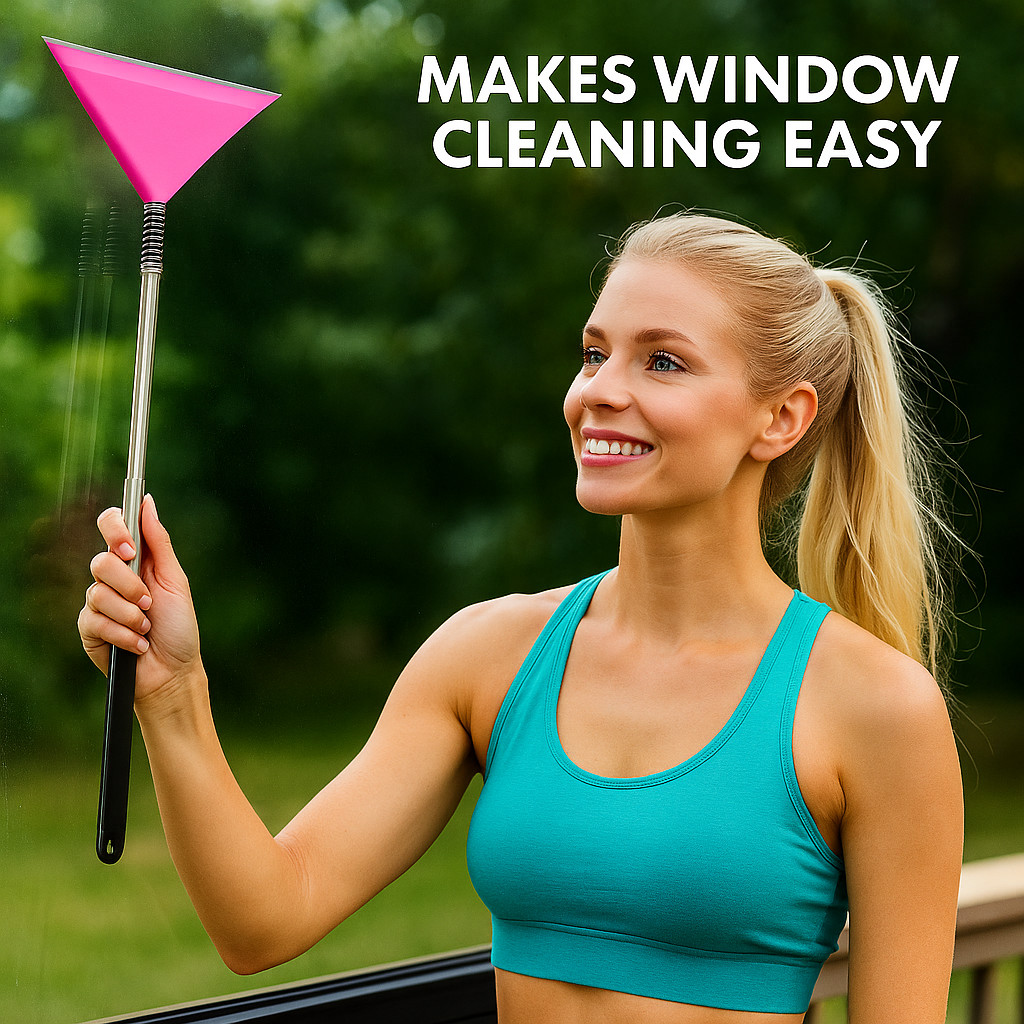 Extendable Telescopic 39 Inch Bathroom Window Shower Squeegee Long Reach