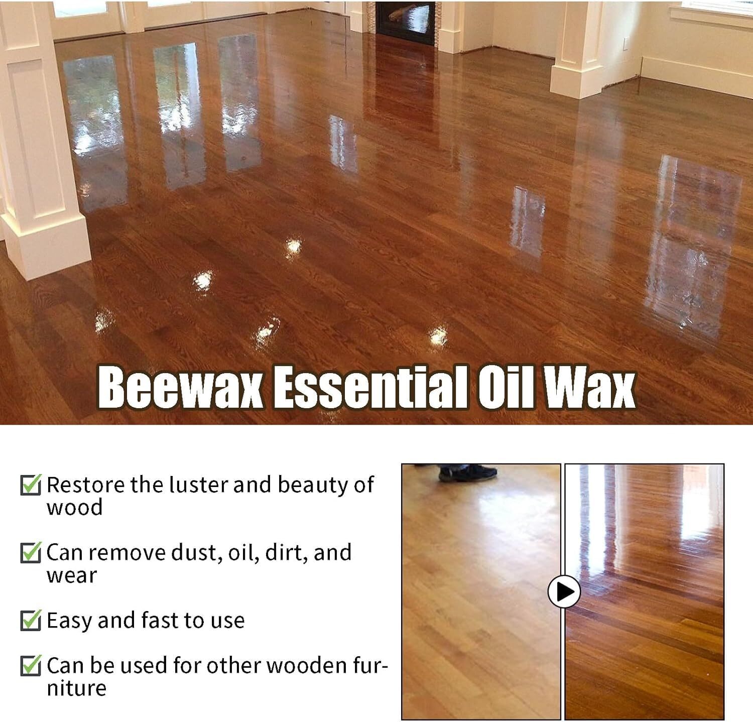2× Bee Wax Furniture Polish Spray Natural Micro-Molecularized Beeswax Tool Set