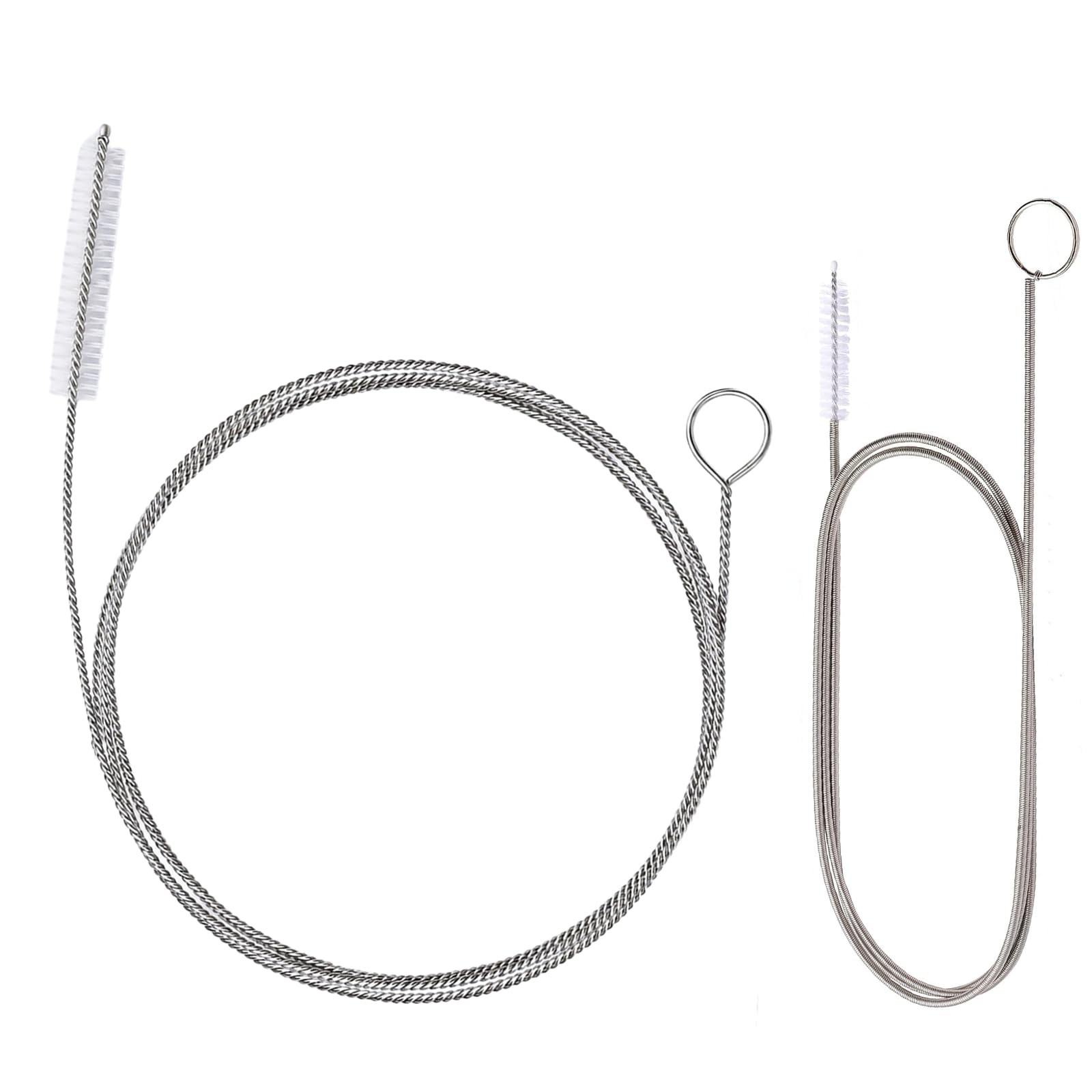 2 Pack Flexible Drain Cleaning Kit – 160″ Stainless Steel Brush & 80″ Spring Aug