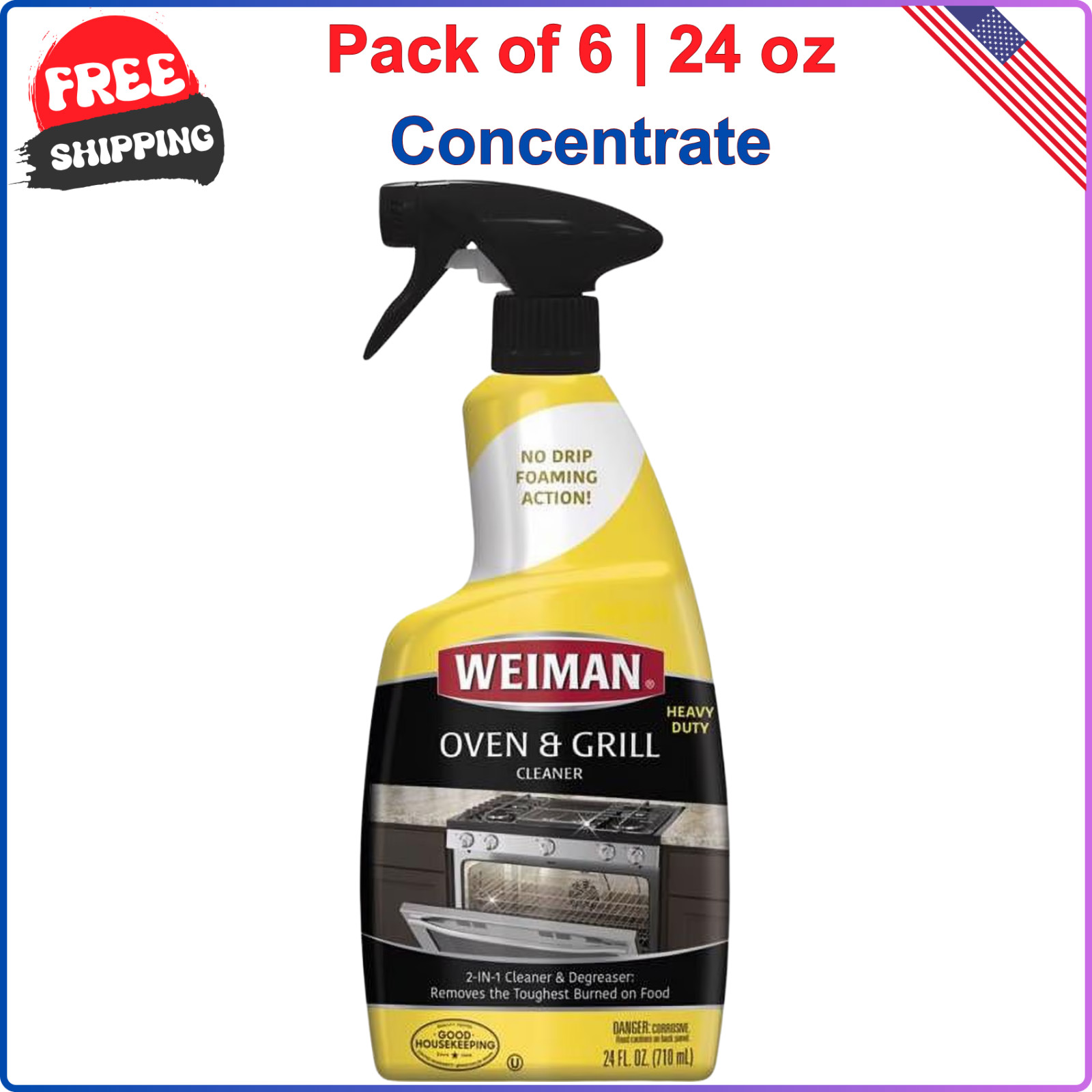 Weiman No Scent Oven And Grill Cleaner 24 oz Liquid (Pack of 6), Oven Cleaners