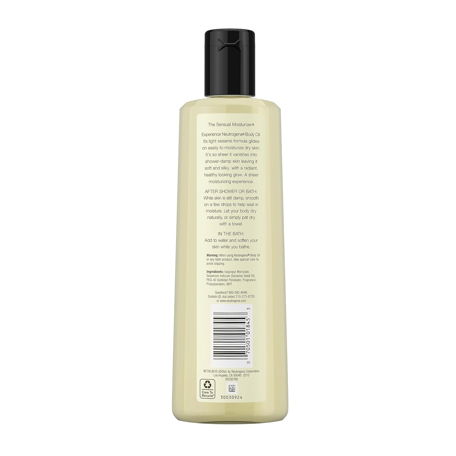 Neutrogena Body Oil Light Sesame Formula, Twin Pack of 16 fl oz, Radiant Glow