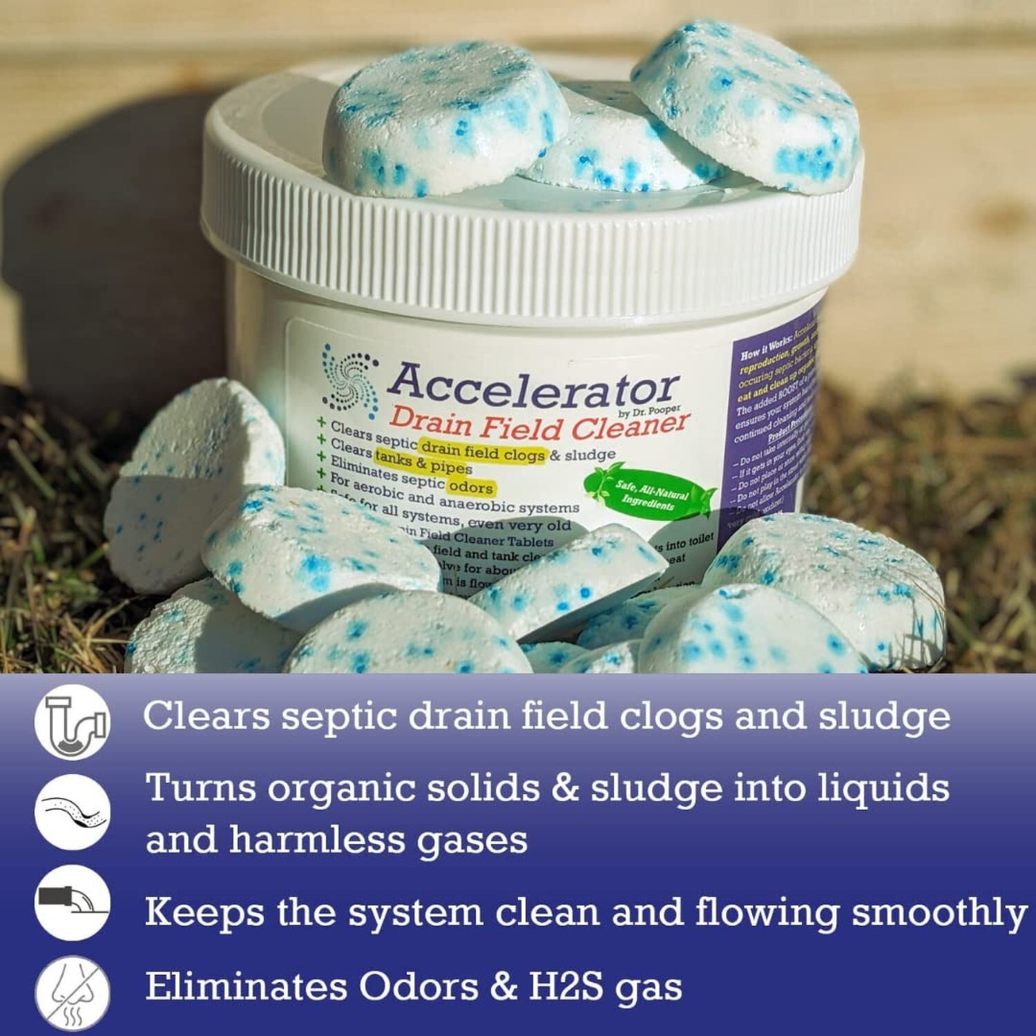 Accelerator by Dr. Pooper Drain Field Cleaner – Clears Septic Tank PLUS the L…