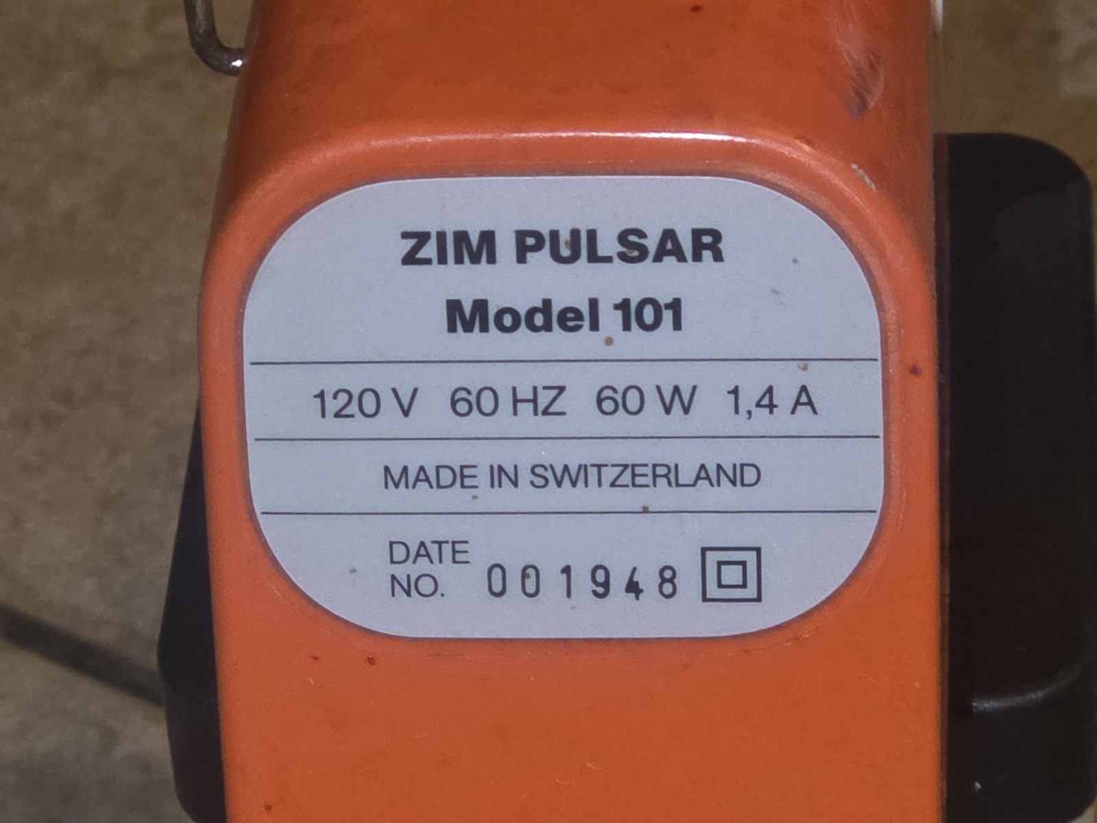 ZIM PULSAR MODEL 101 Electric Textile Spot Cleaning Spray Gun 110V – Estate Find