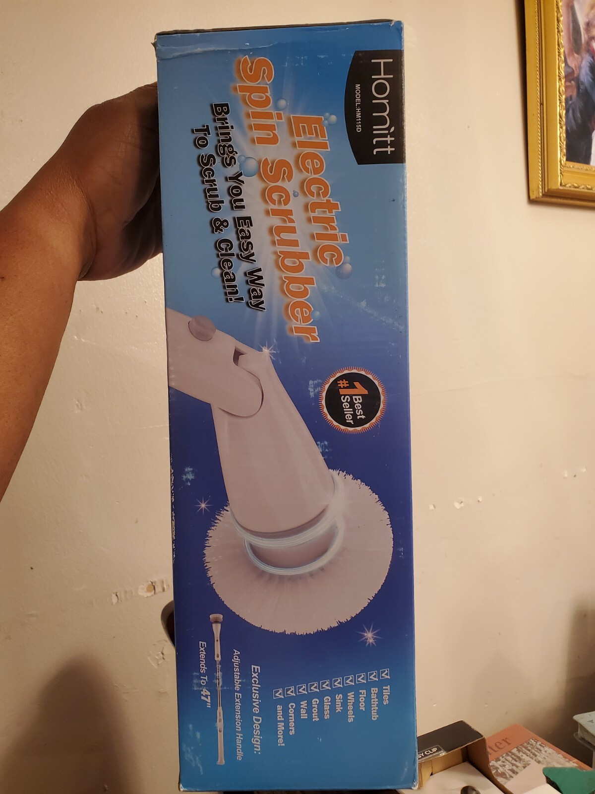 Homitt Electric Spin Scrubber Power Brush, Cordless Floor Scrubber HM115D