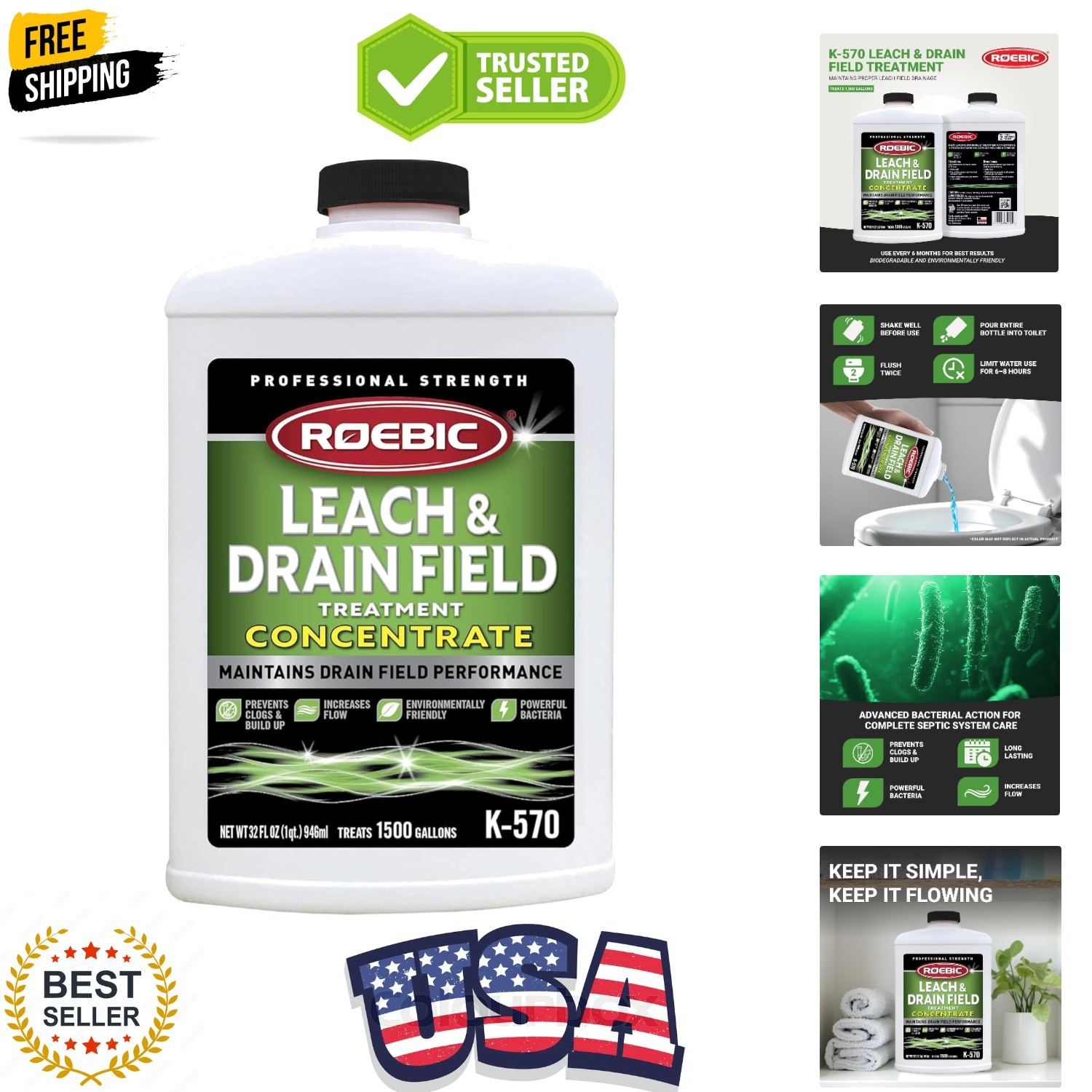 K-570-Q 32-Ounce Leach And Drain Field Opener Concentrate