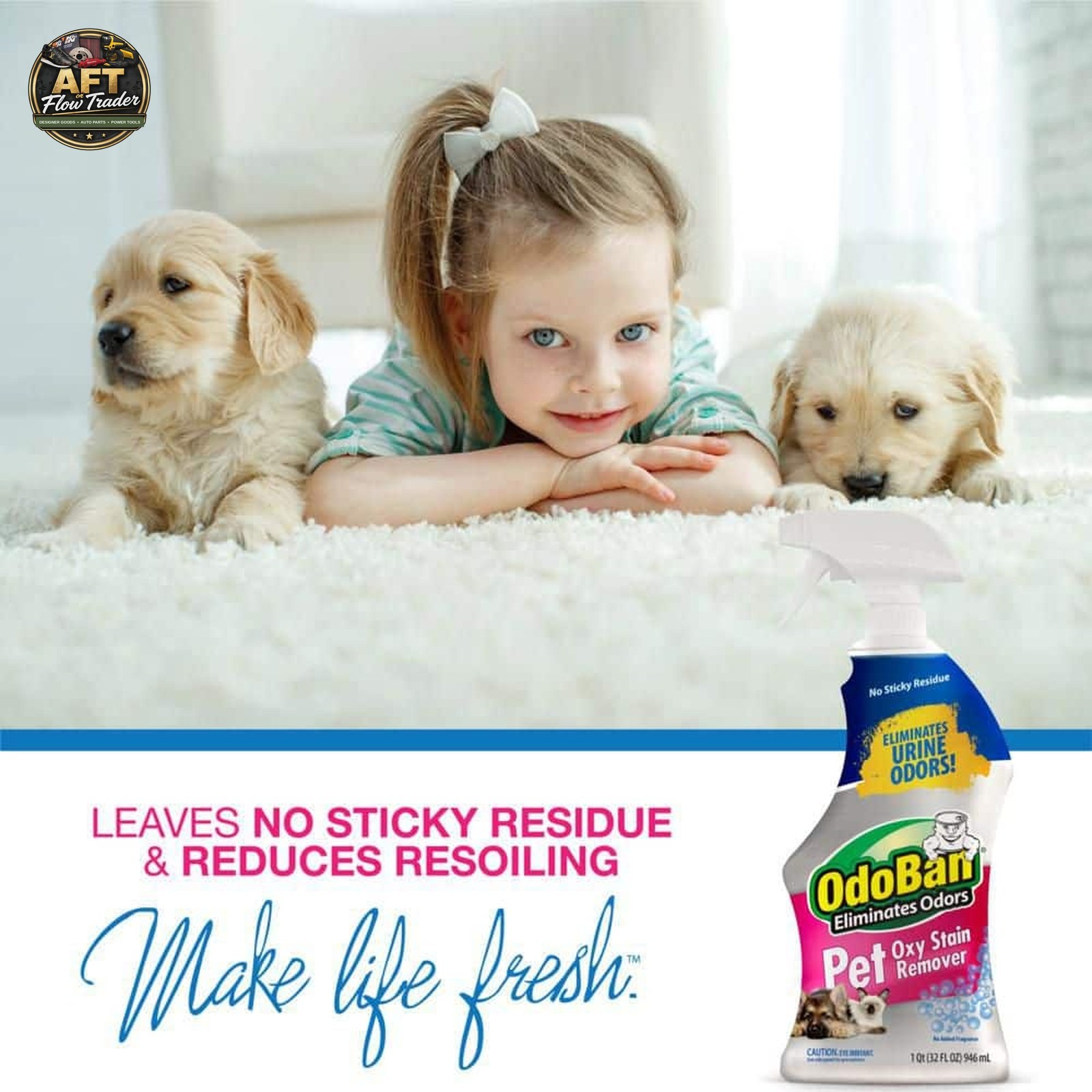 OdoBan 32 oz. Pet Oxy Stain Remover, Fragrance Free (6-Pack)