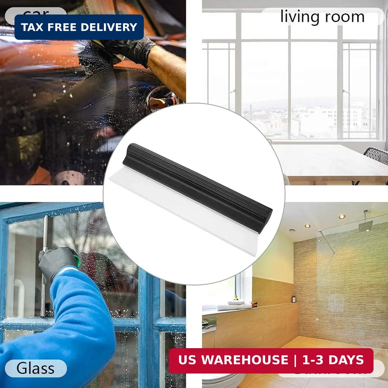 2Pack Water Blade Professional Automotive Wiper Squeegee Silicone Auto Car Dryer