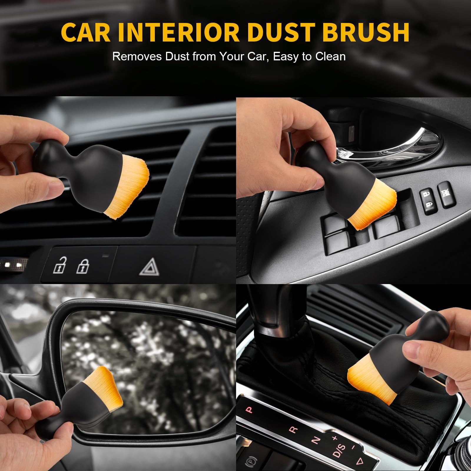 Car Brush Interior, Car Interior Brush, Soft Bristle Car Interior Cleaning Br…