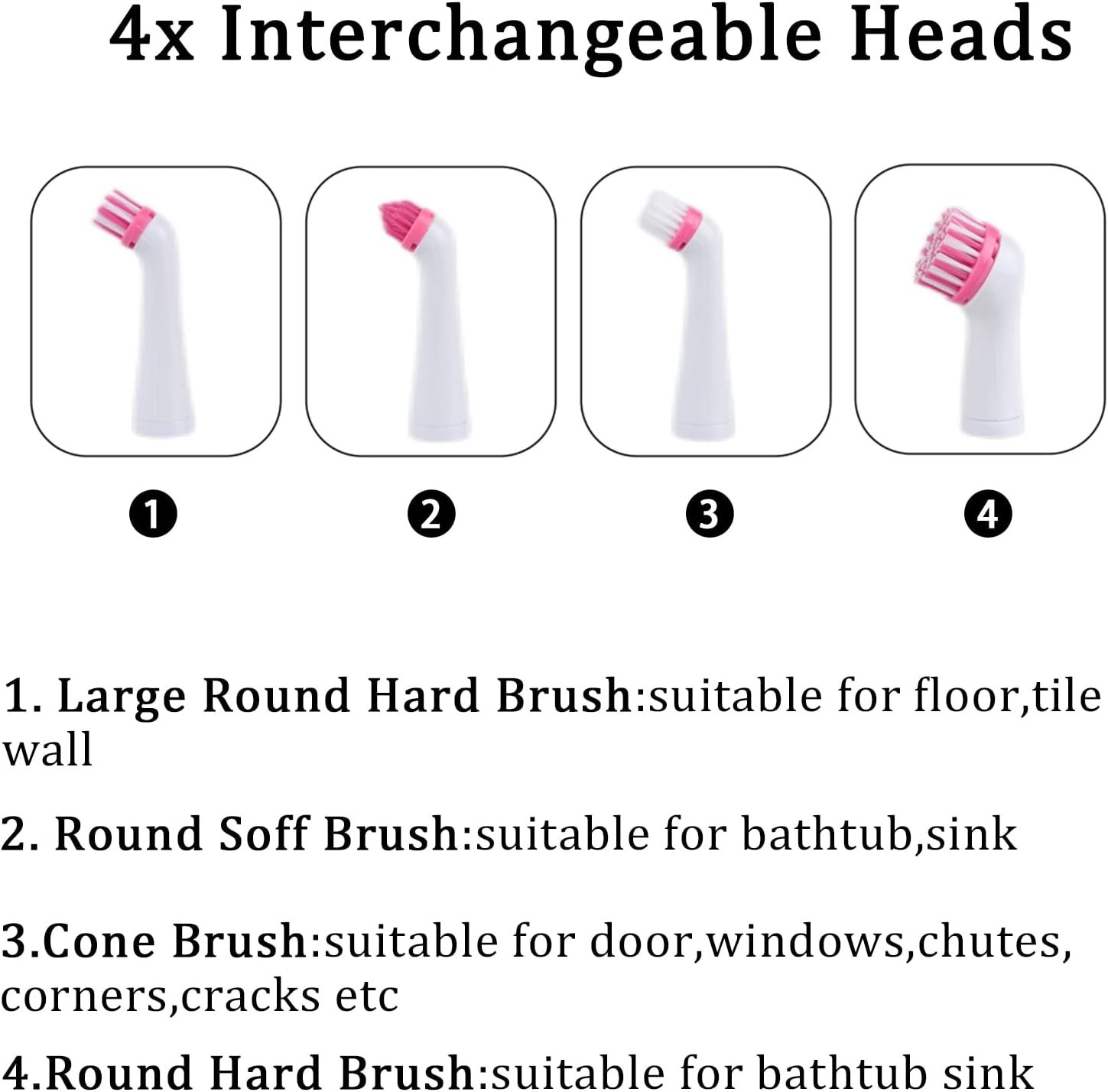 Lightweight 4-in-1 Electric Cleaning Brush – Efficient Cleaning for Every Corner