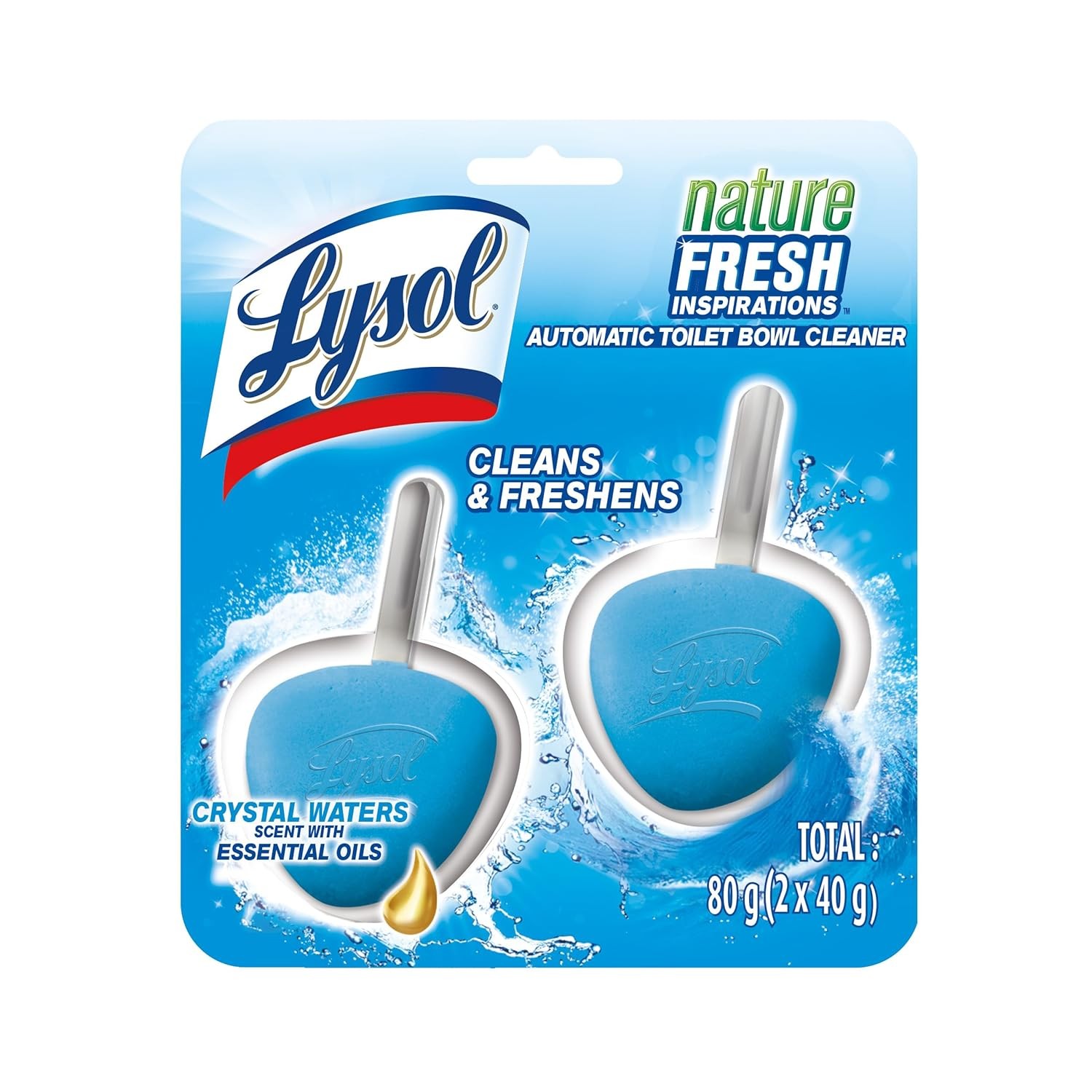 Lysol Automatic In-The-Bowl Toilet Cleaner Bowl Freshener Cleans 2ct