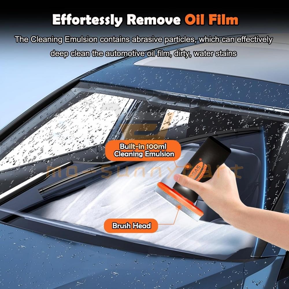 2 Pack Glass Emulsion Cleaner,Handle Oil Film Remover,100ml w/ Brush Head