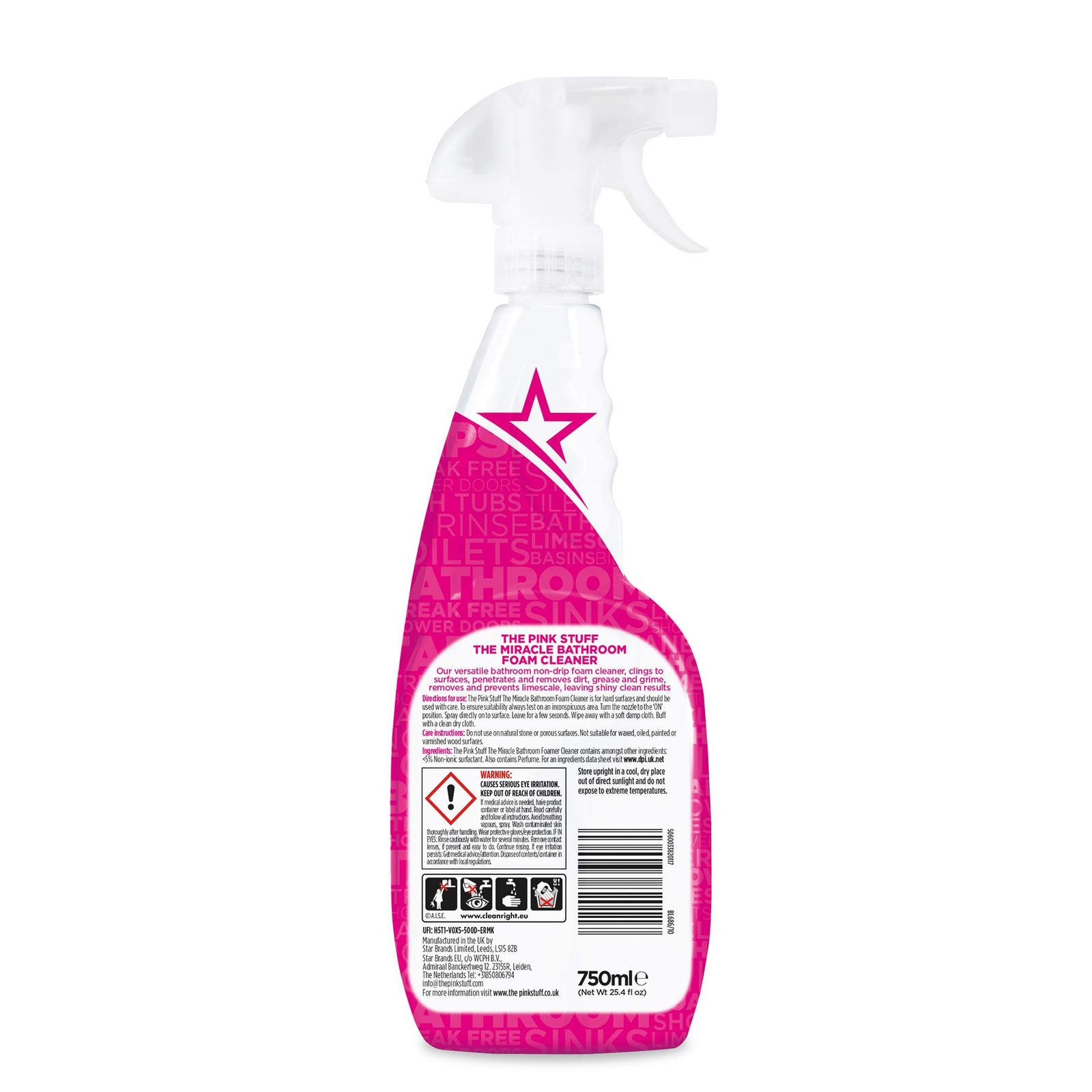 The Pink Stuff Bathroom Foam Cleaner, 25.4oz Spray – 82383
