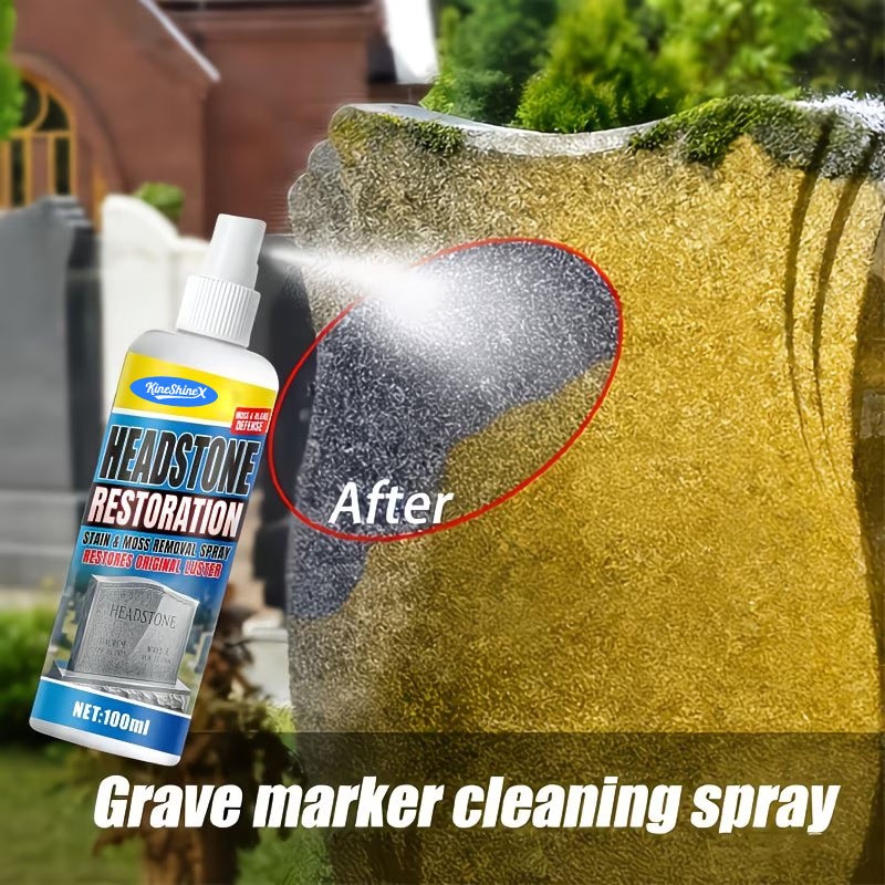 Headstone Restoration&Cleaning Spray,Stone Cleaner Gravestone Cleaning Kit