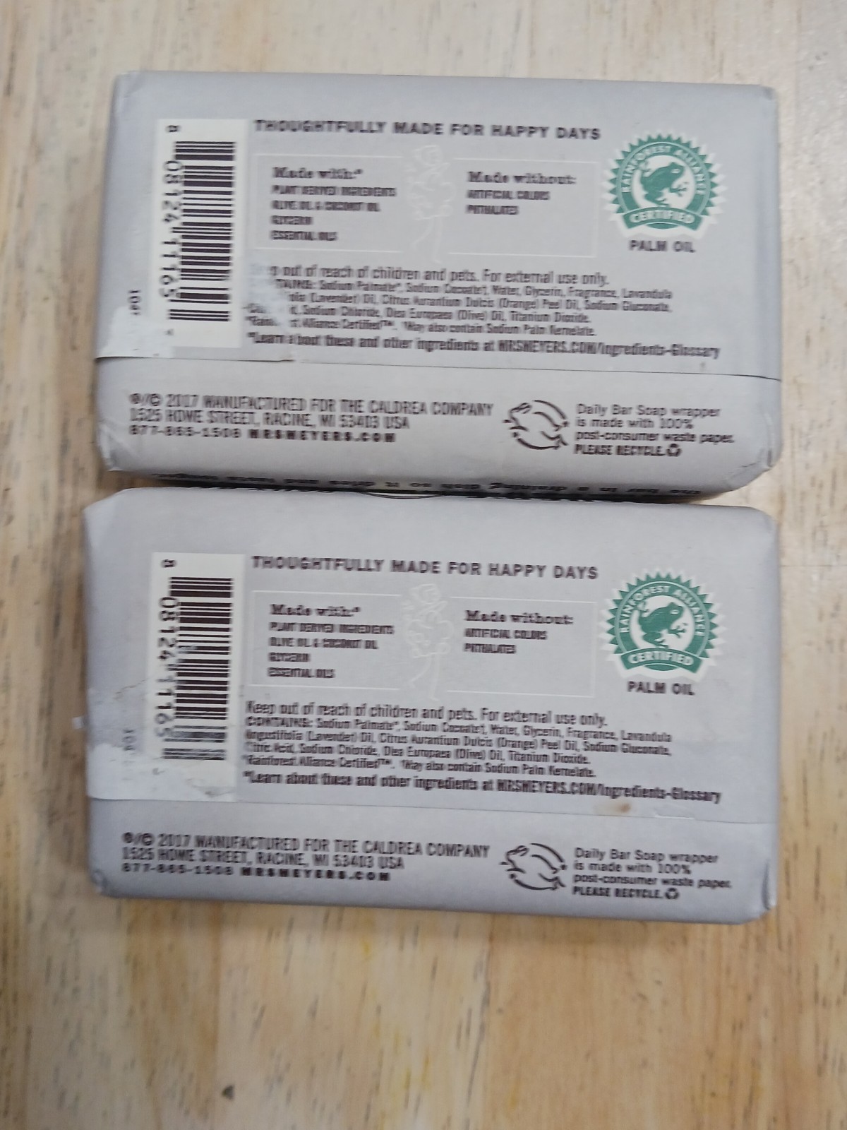 Mrs. Meyer’s Clean Day Lavendar Scent Olive Oil Coconut Oil Soap 5.3 Oz Lot Of 2