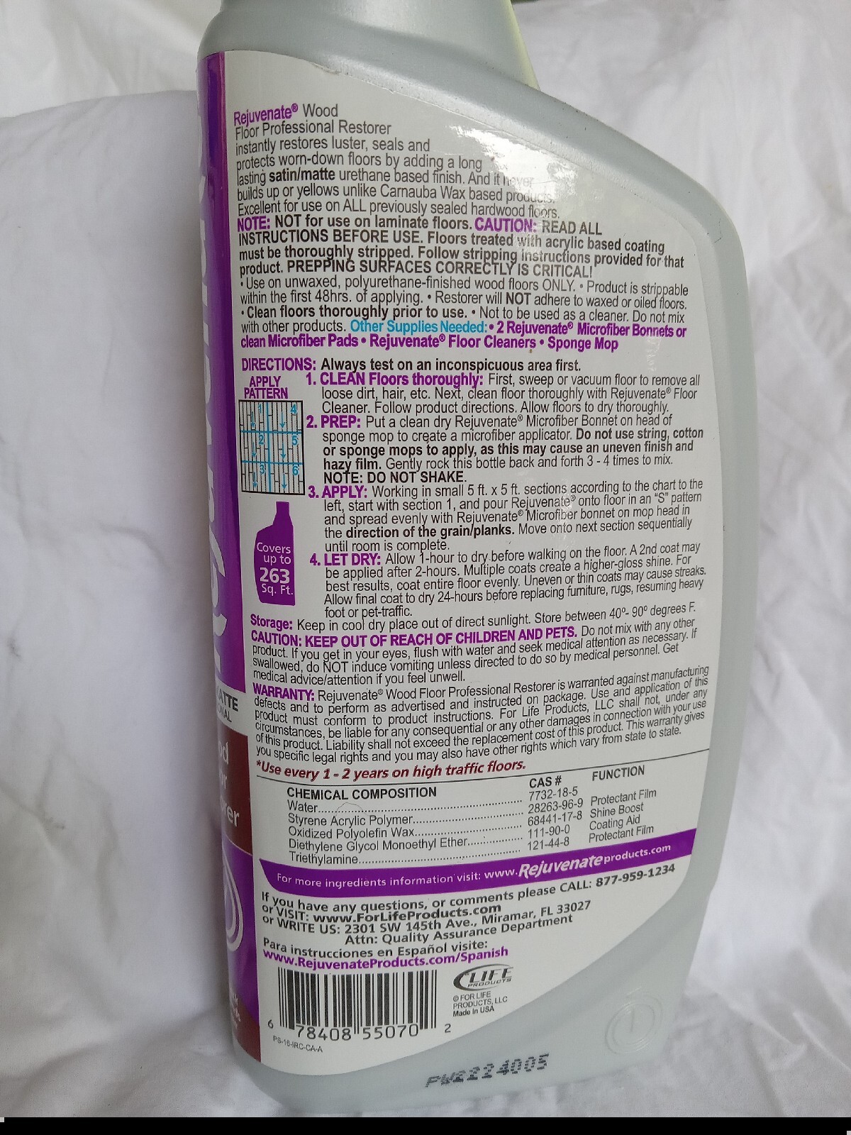 Rejuvenate Satin Matte wood floor professional restorer 16 oz. New, made in USA