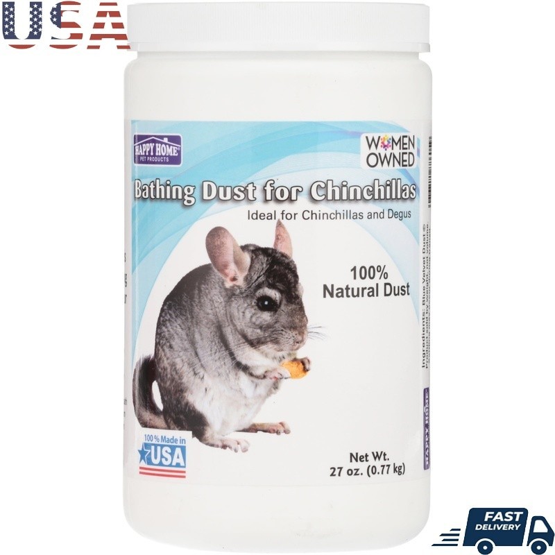 Natural Bathing Dust Chinchillas 27 oz Eco-Friendly Odor Control Pet Care New