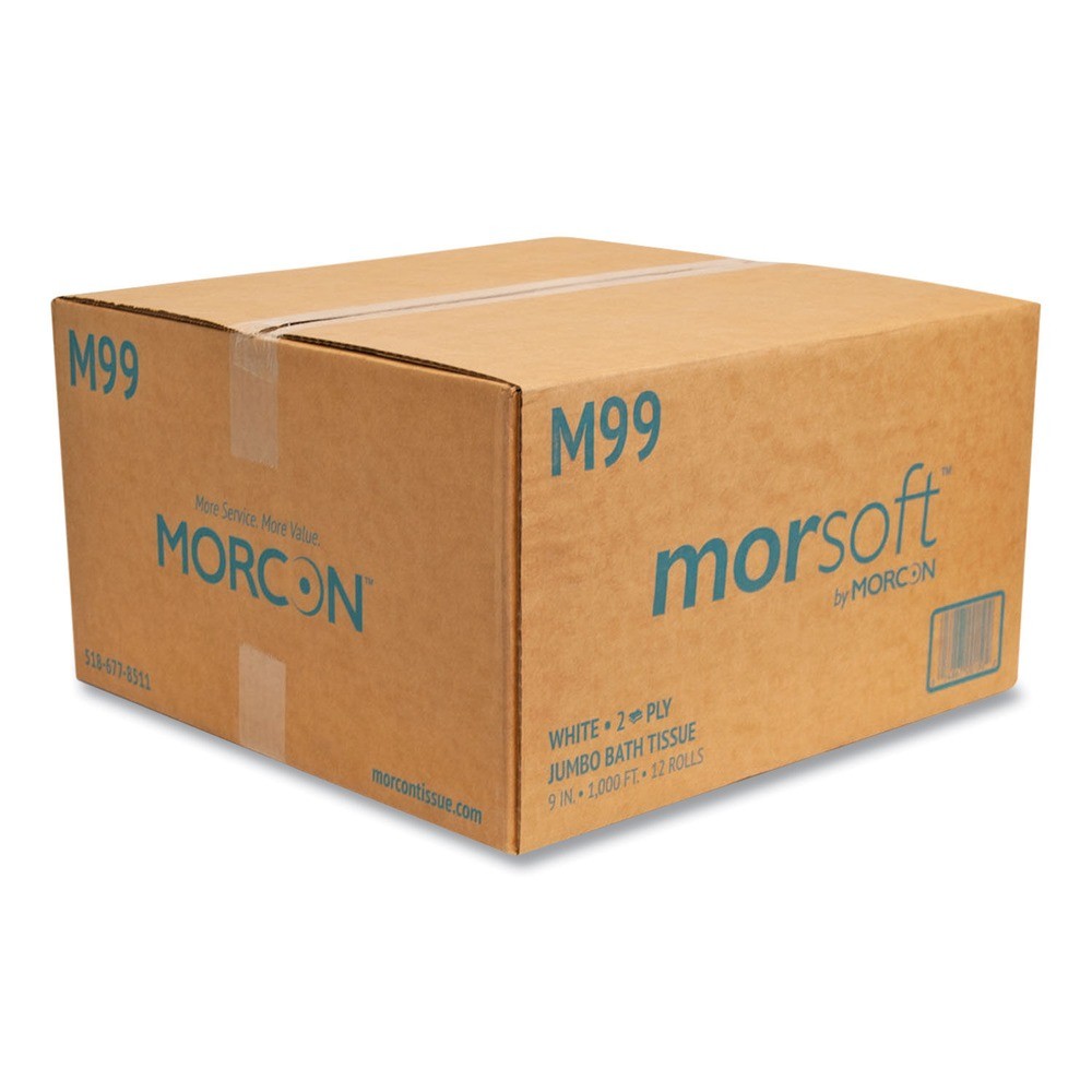 Morcon Paper M99 3.3″ x 1,000 ft 2-Ply Bath Tissue – Jumbo White (12/CT) New
